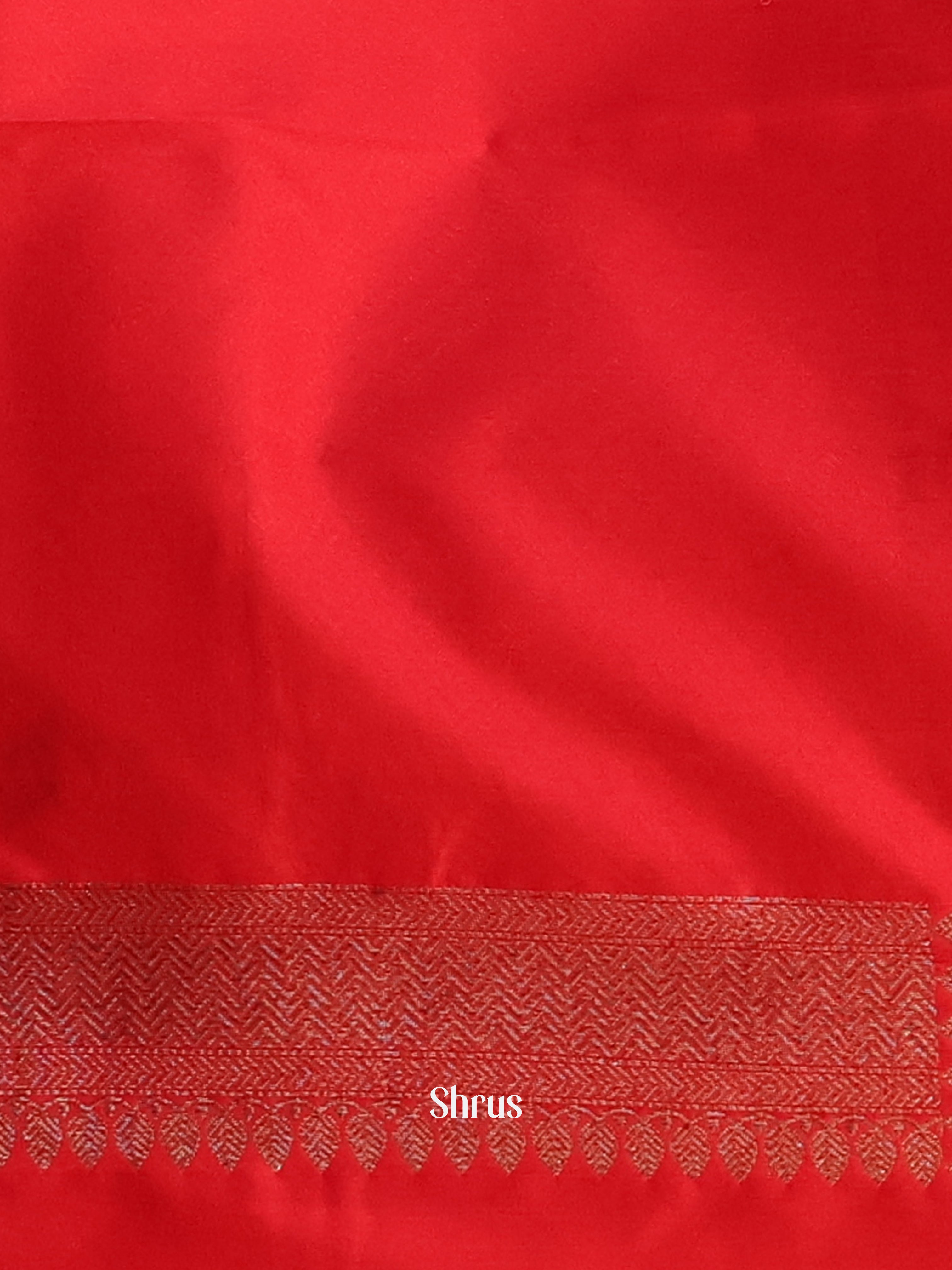 Red - Semi Banarasi Saree - Shop on Shrus.com
