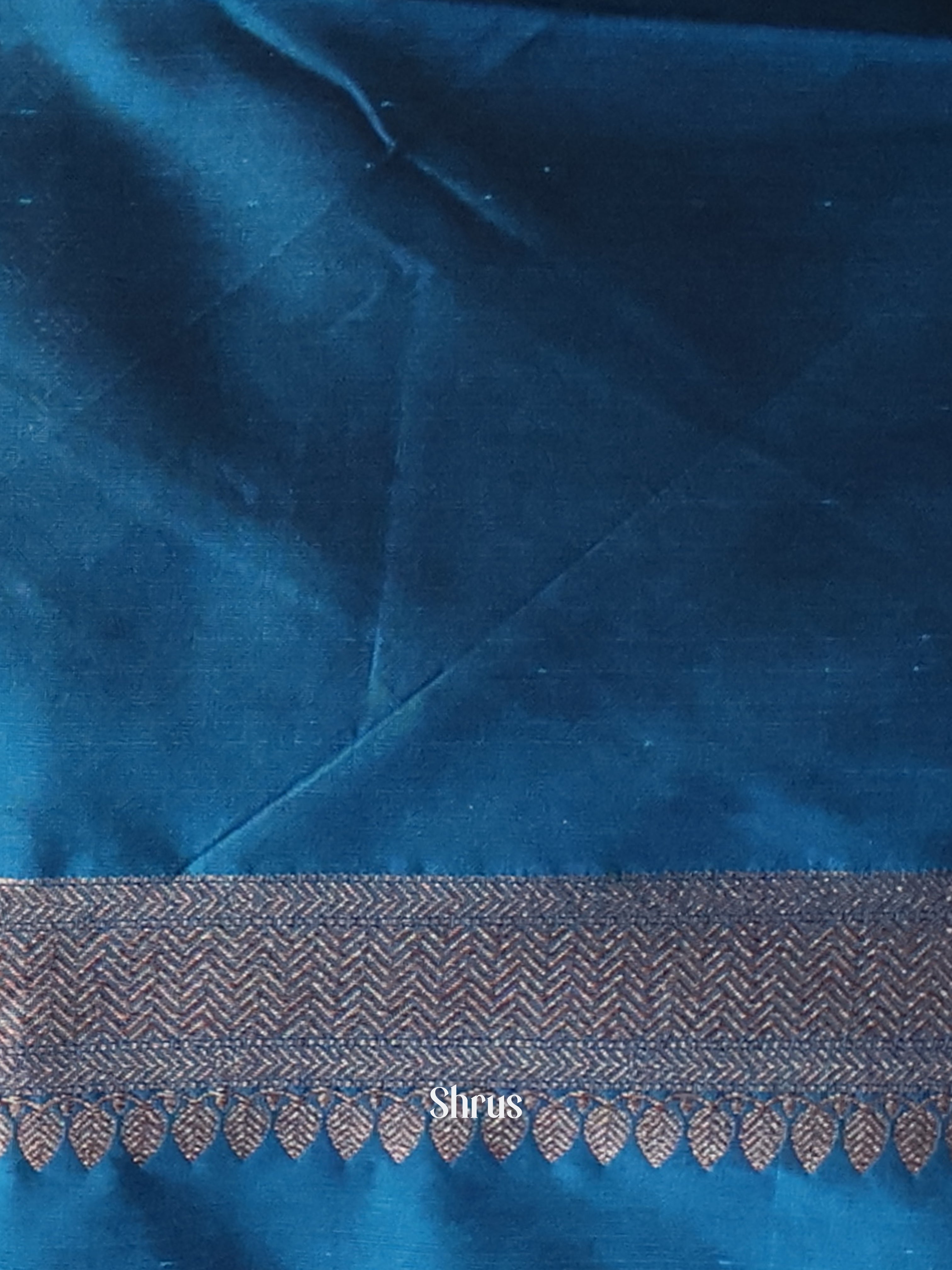 Blue - Semi Banarasi Saree - Shop on Shrus.com