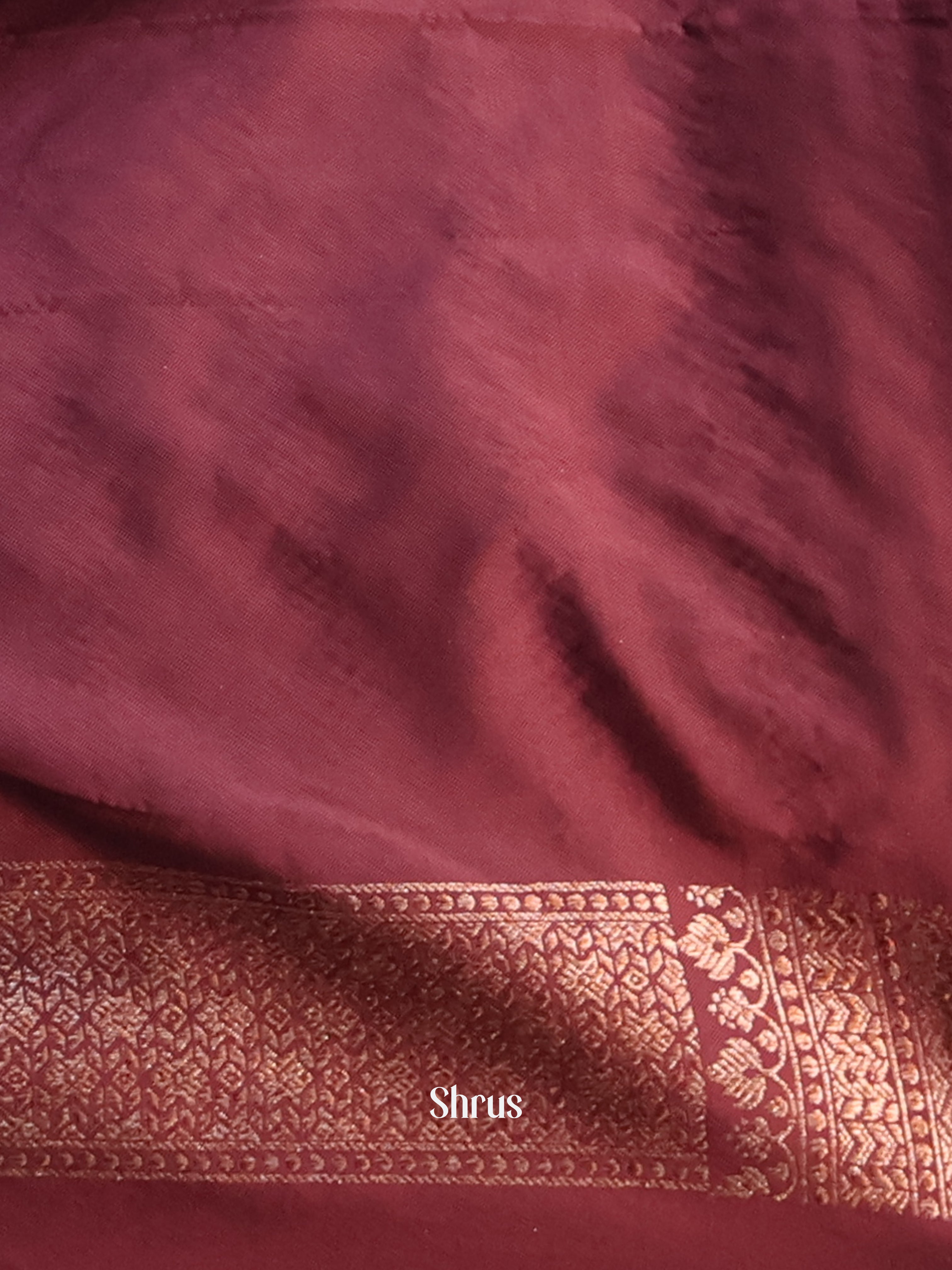 Maroon - Semi Banarasi Saree - Shop on Shrus.com