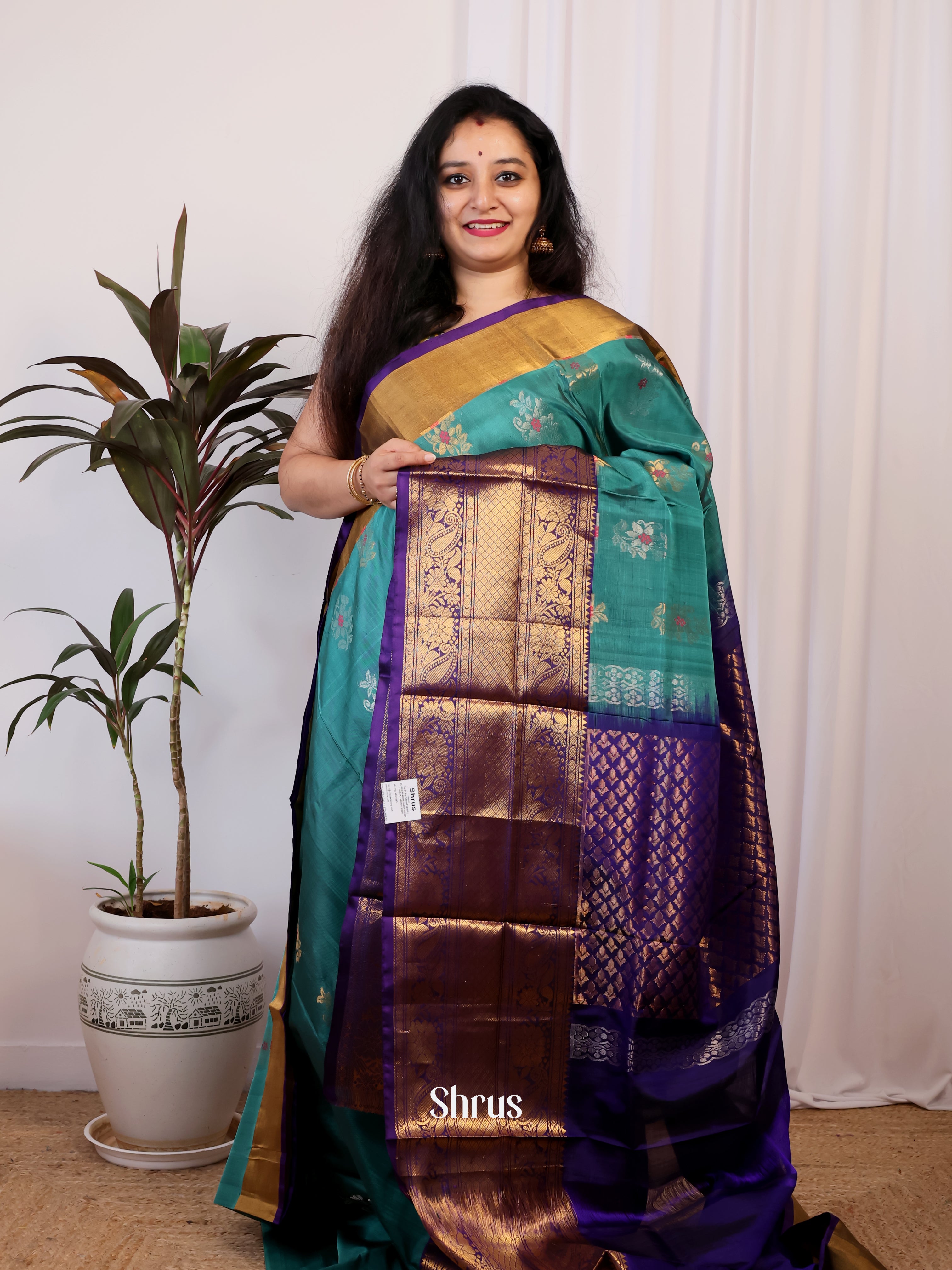 Green & Blue - Uppada silk Saree - Shop on Shrus.com