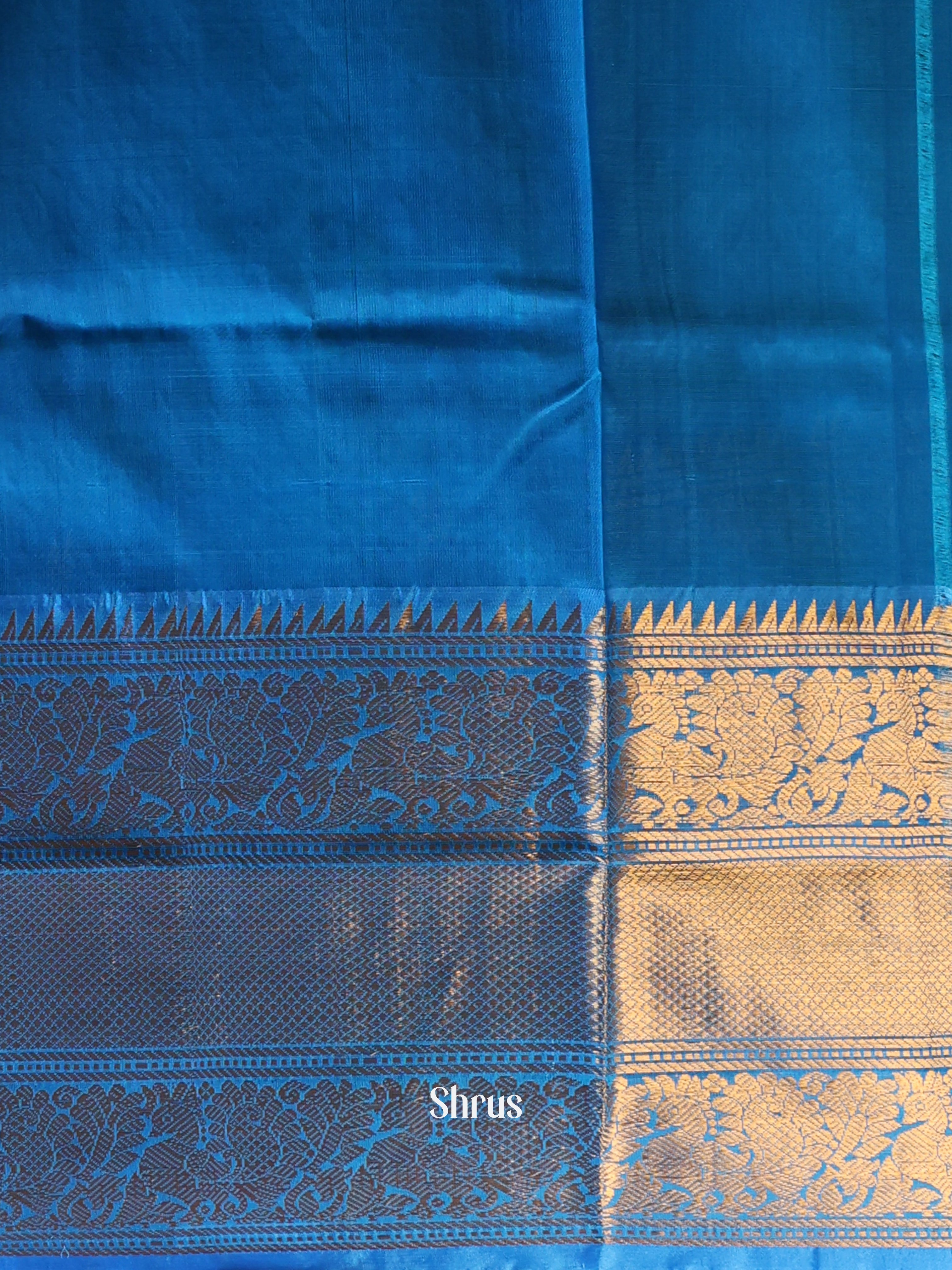 Double Shaded Green & Blue - Uppada silk Saree - Shop on Shrus.com