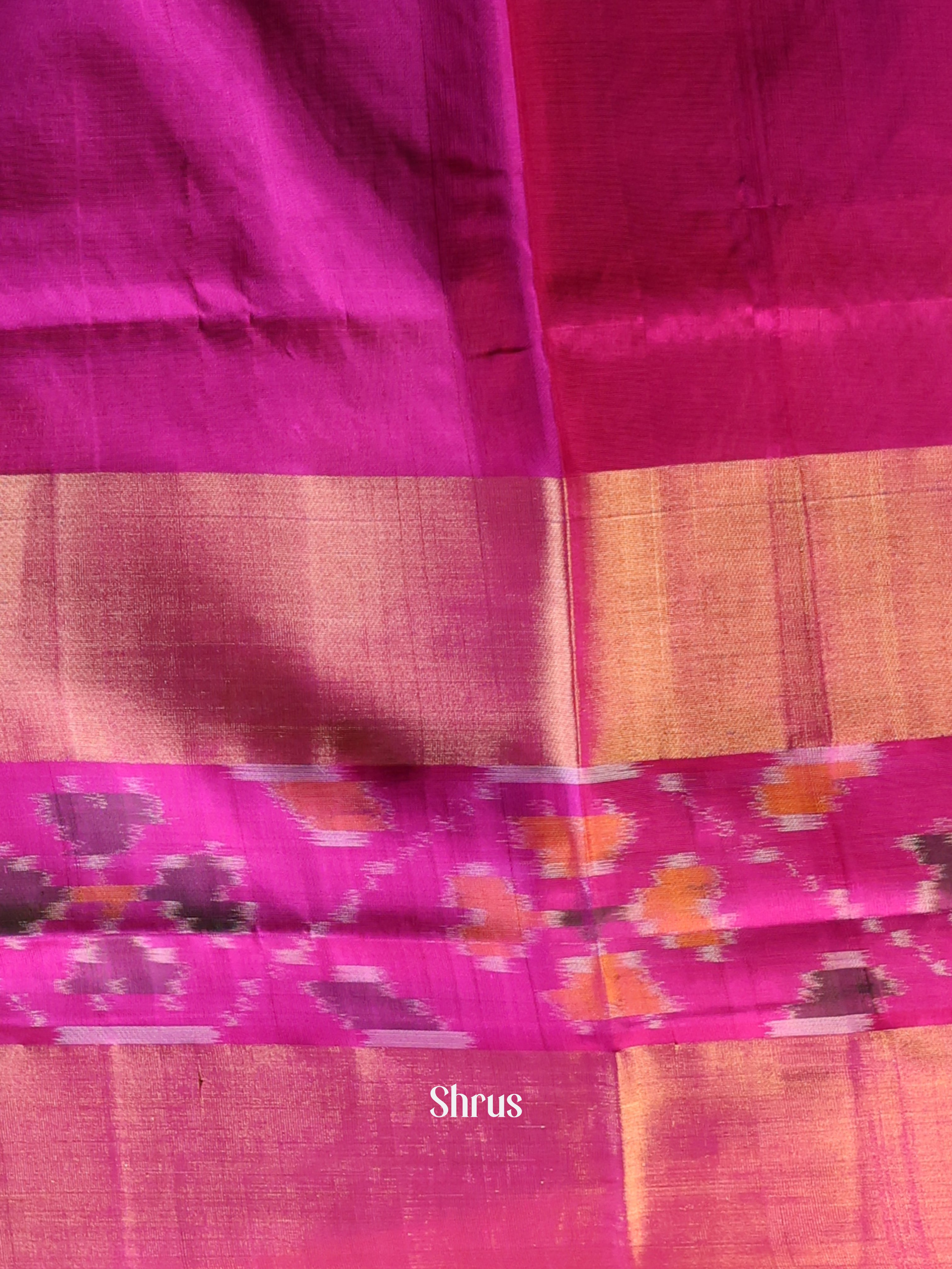 Green & Pink- Uppada silk Saree - Shop on Shrus.com