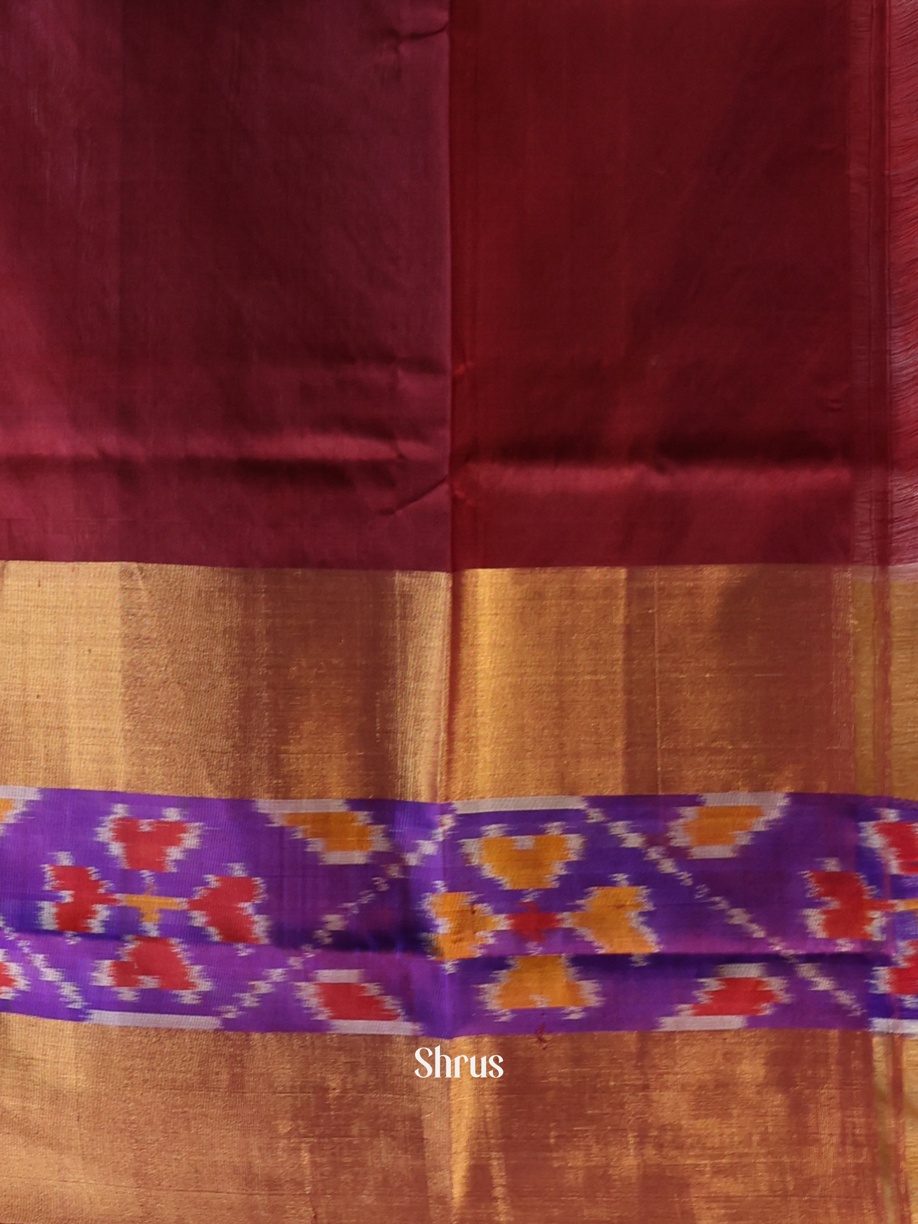 Baby Pink & Maroon- Uppada silk Saree - Shop on Shrus.com