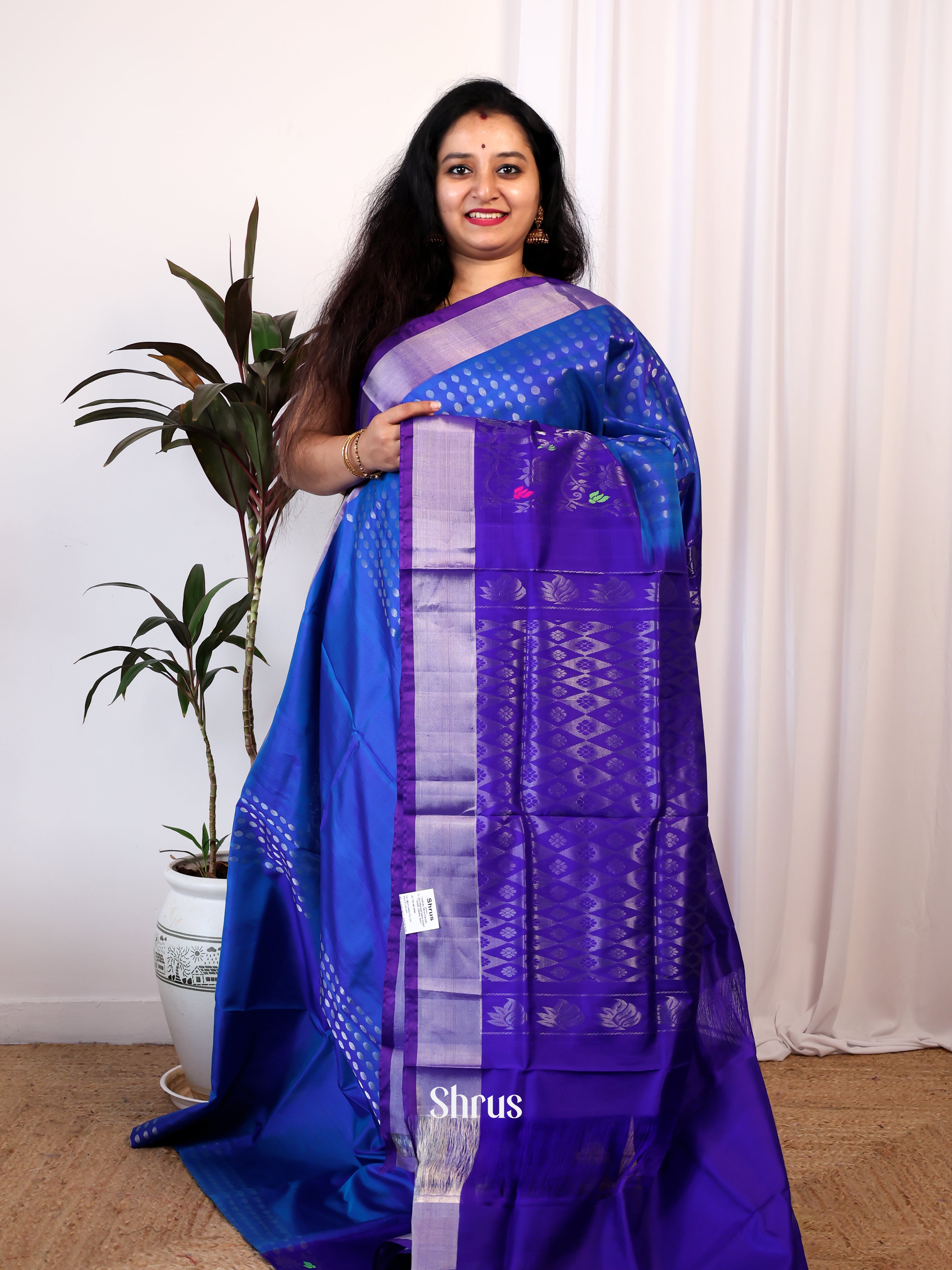 Blue & Purple - Uppada silk Saree - Shop on Shrus.com