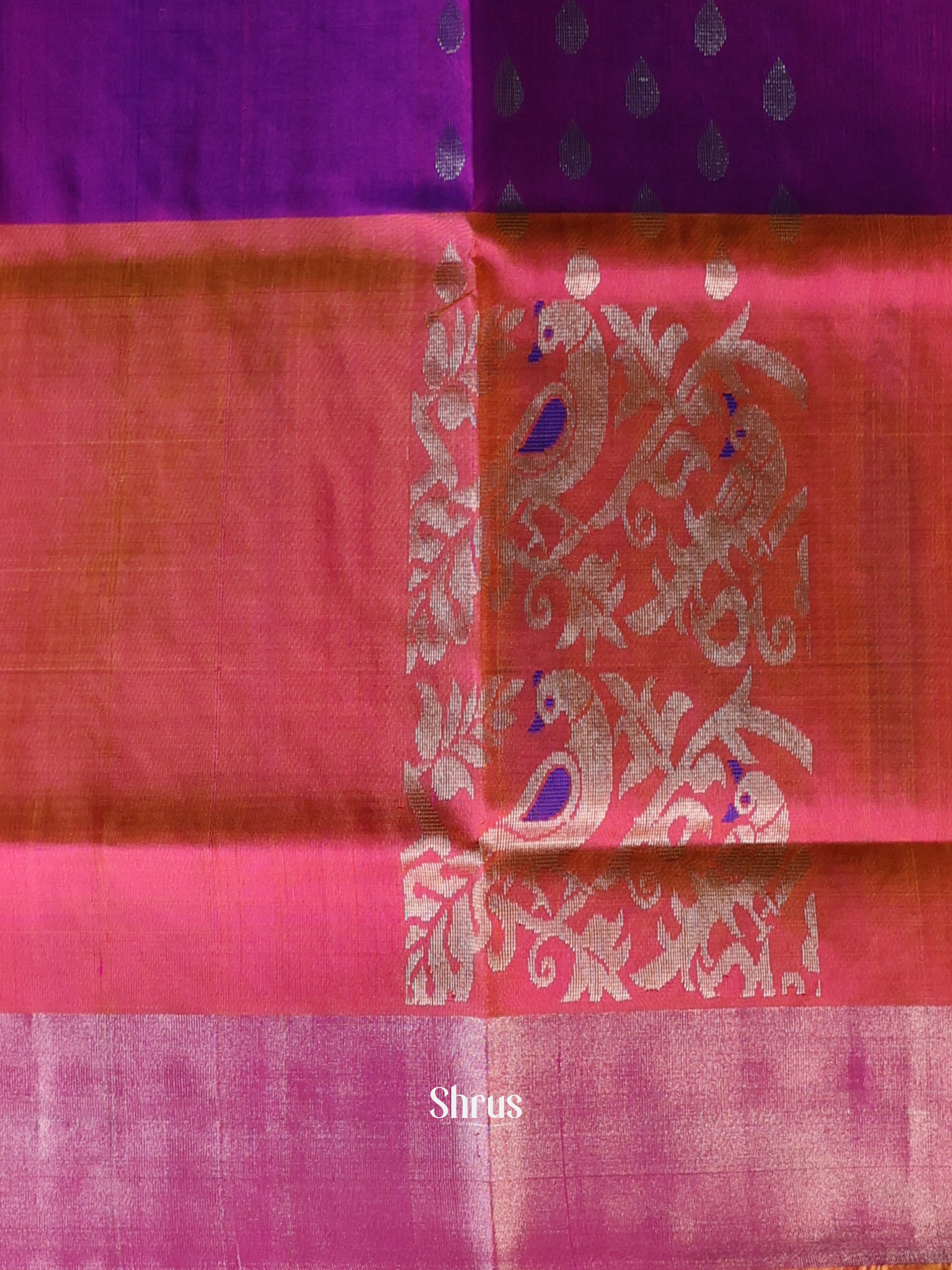 Purple & Orange- Uppada silk Saree - Shop on Shrus.com