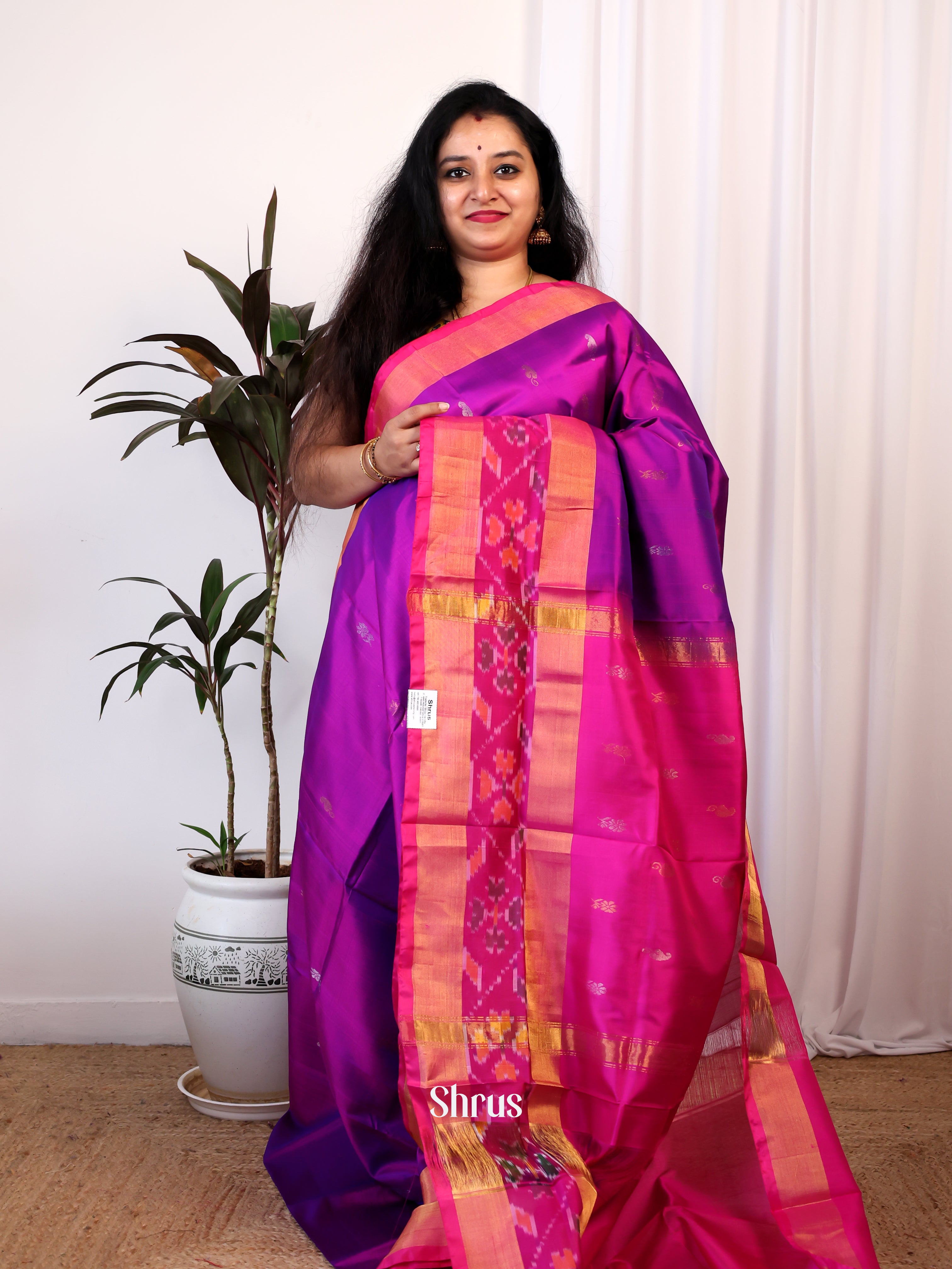 Purple & Majenta- Uppada silk Saree - Shop on Shrus.com
