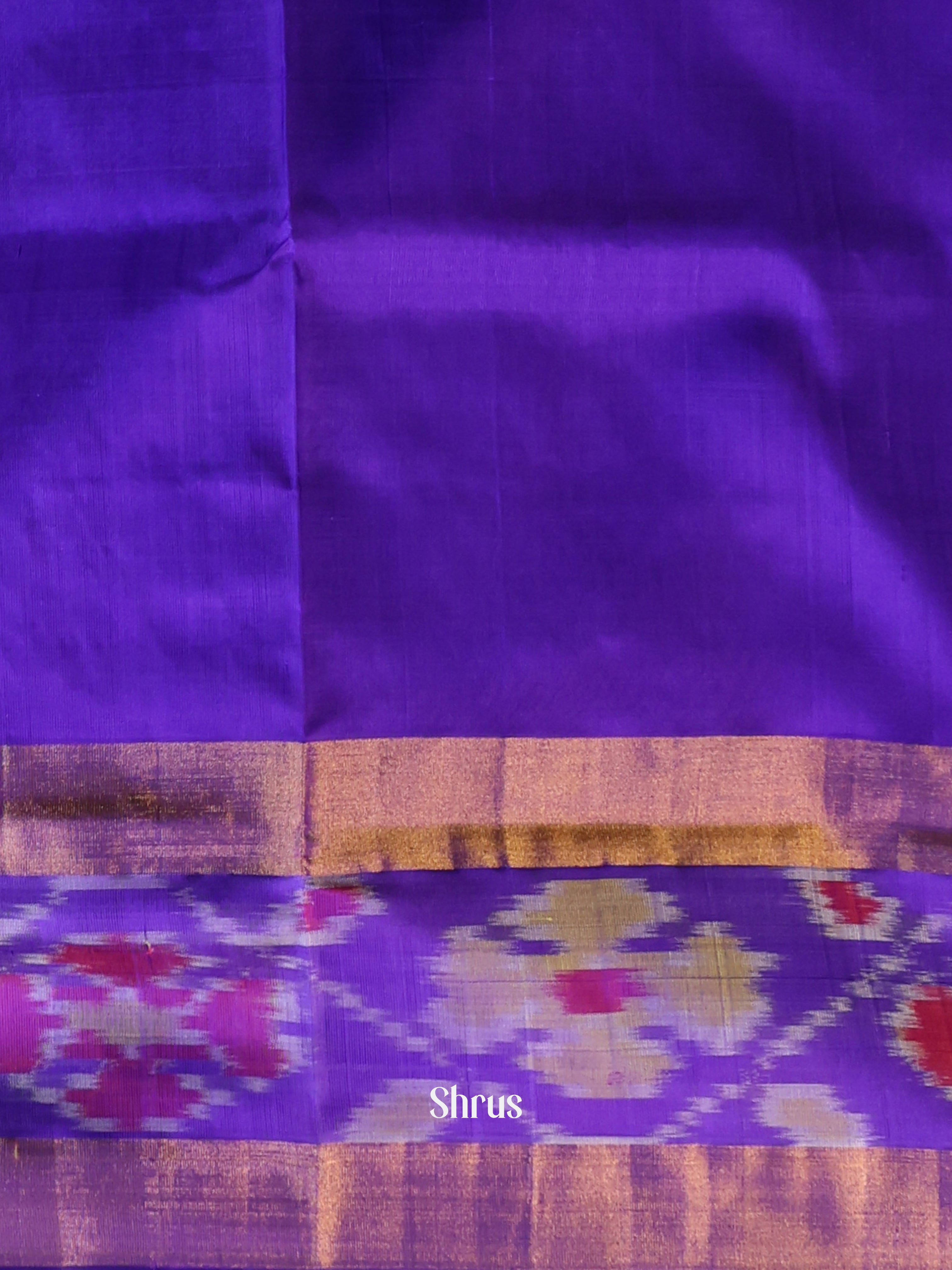 double Shaded Green & Purple - Uppada silk Saree - Shop on Shrus.com