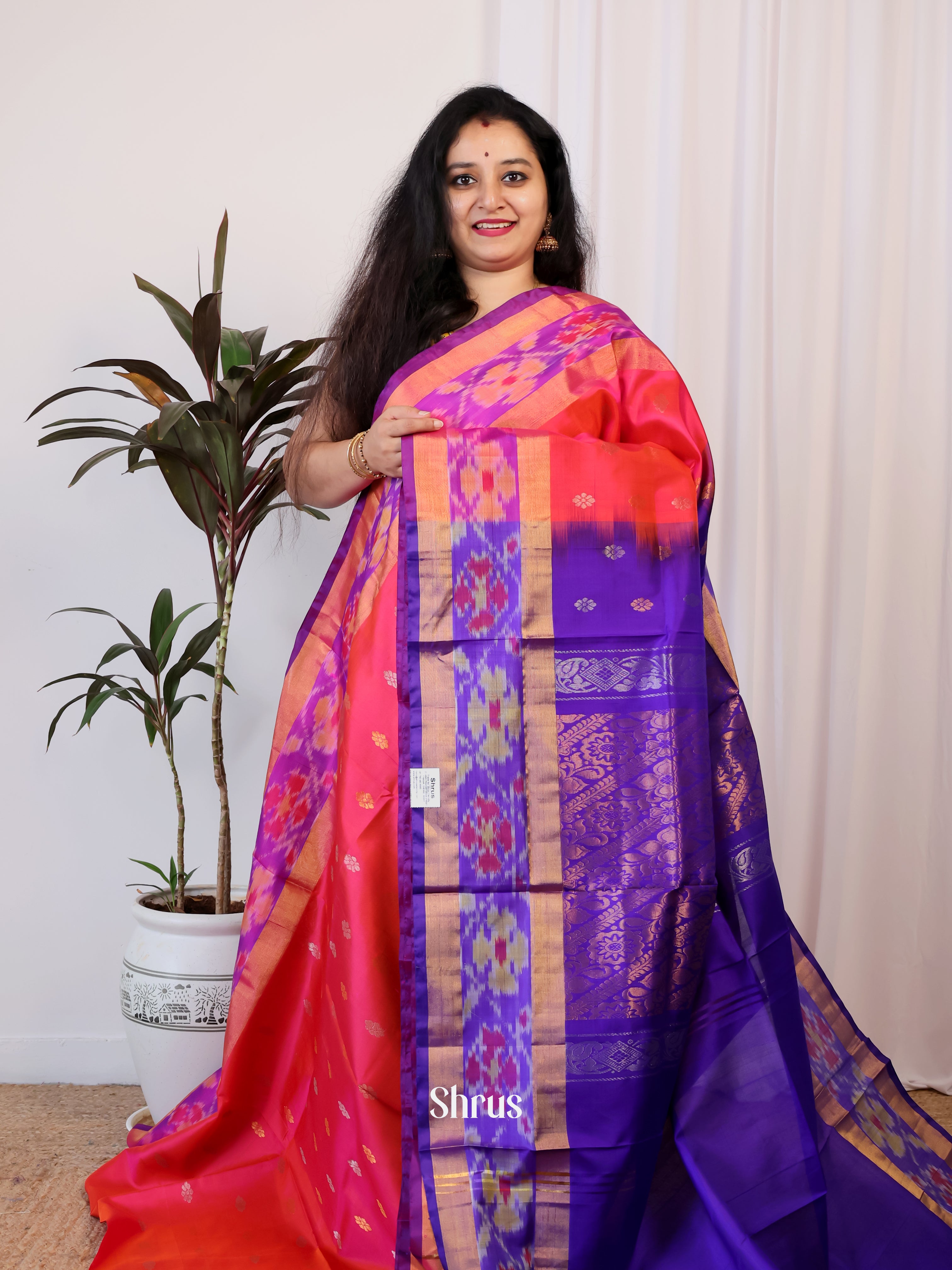Red & Purple- Uppada silk Saree - Shop on Shrus.com