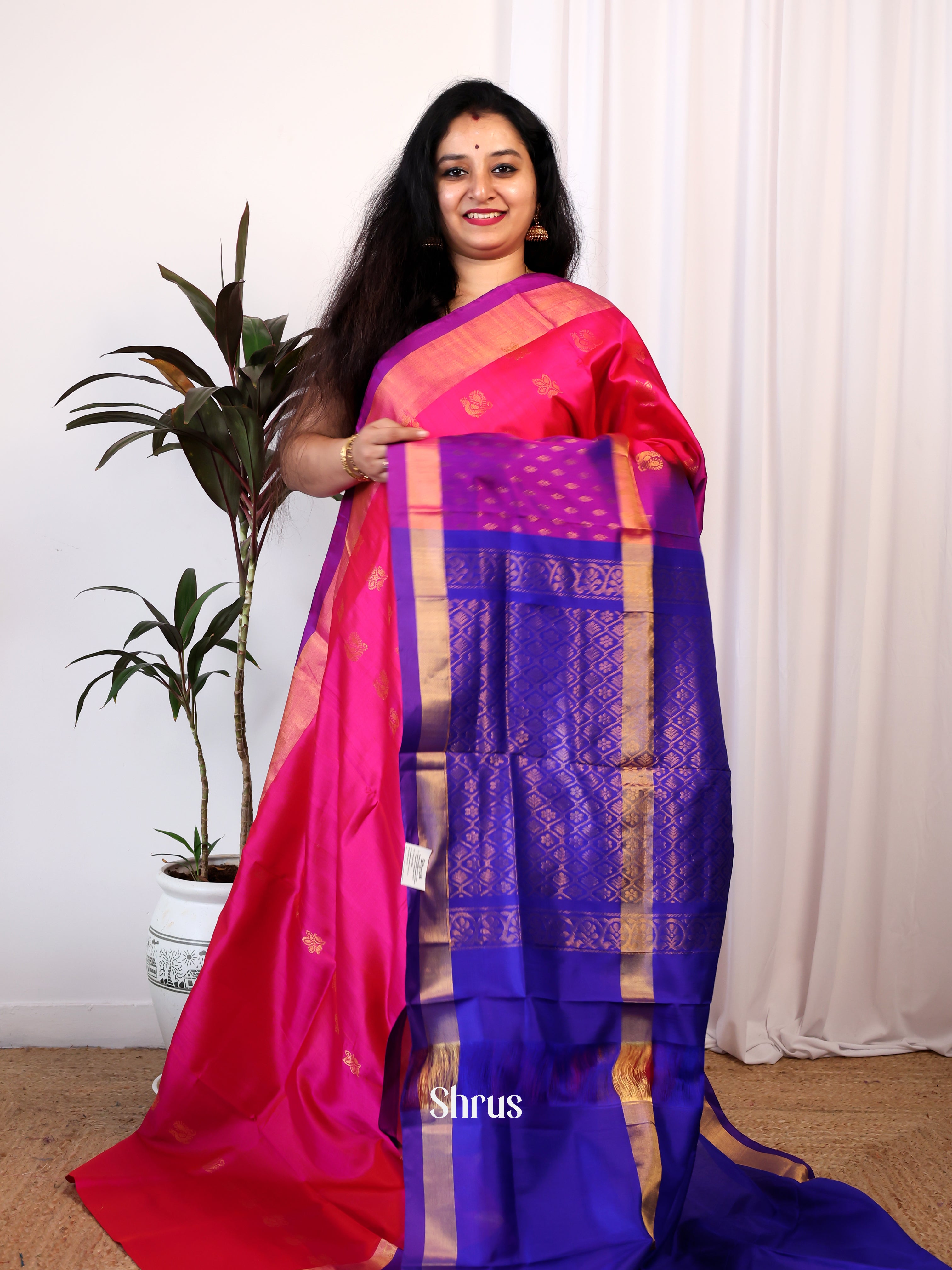Pink & Purple - Uppada silk Saree - Shop on Shrus.com