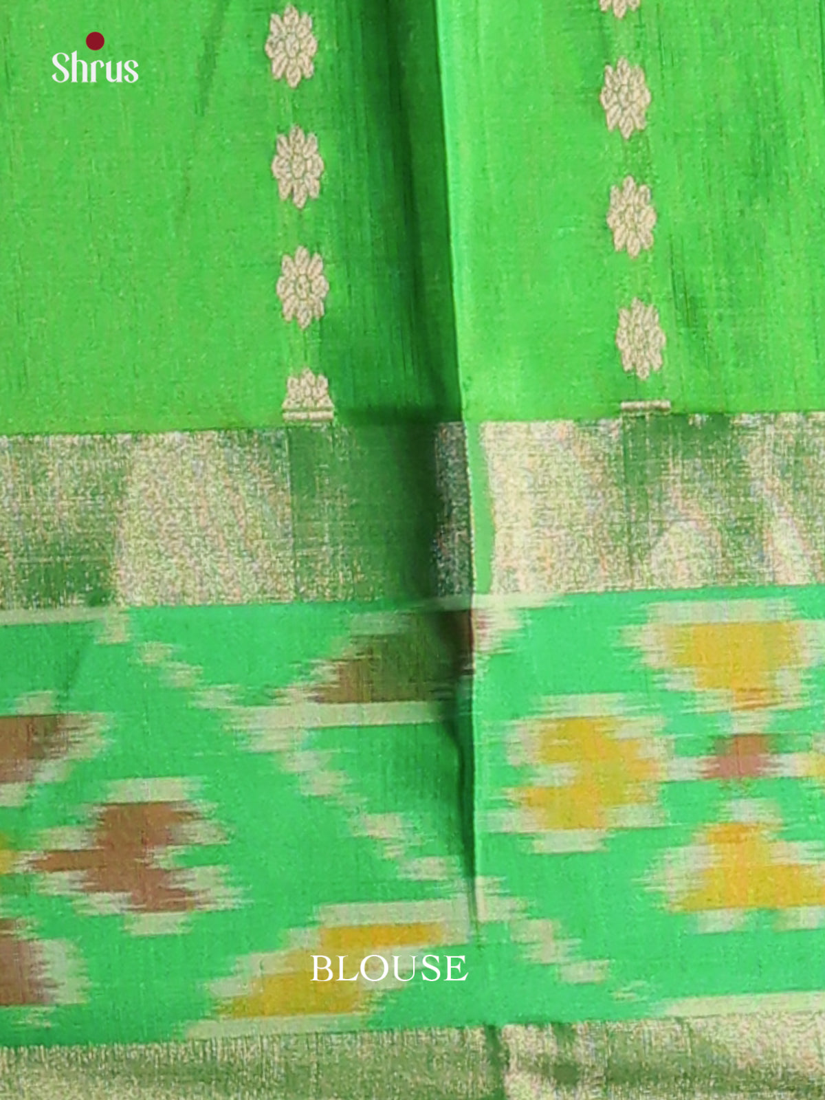 Vibrant Blue Uppada silk Saree with thousand buttas & contrast pochampally border-1