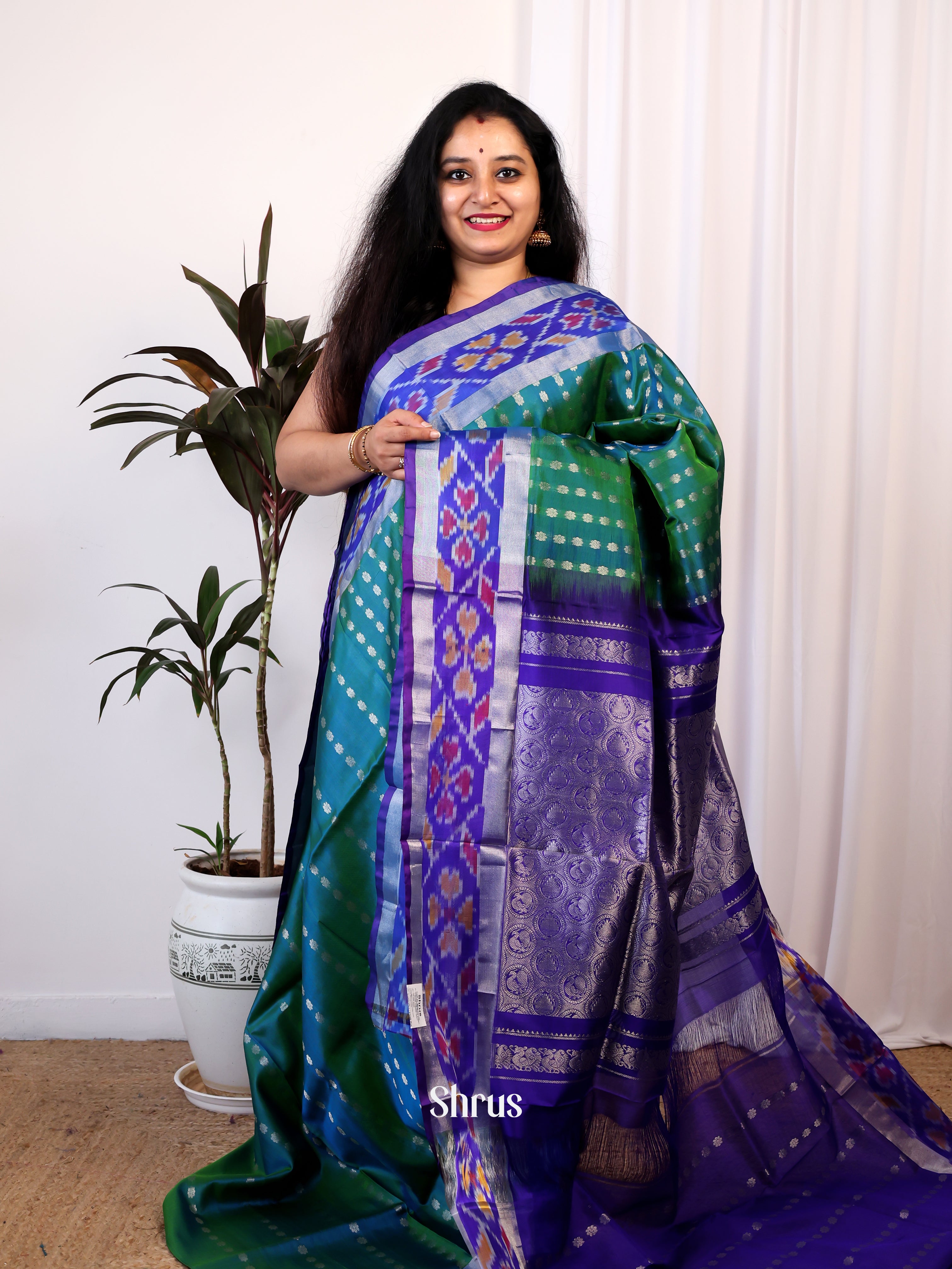 Green & Blue - Uppada silk Saree - Shop on Shrus.com