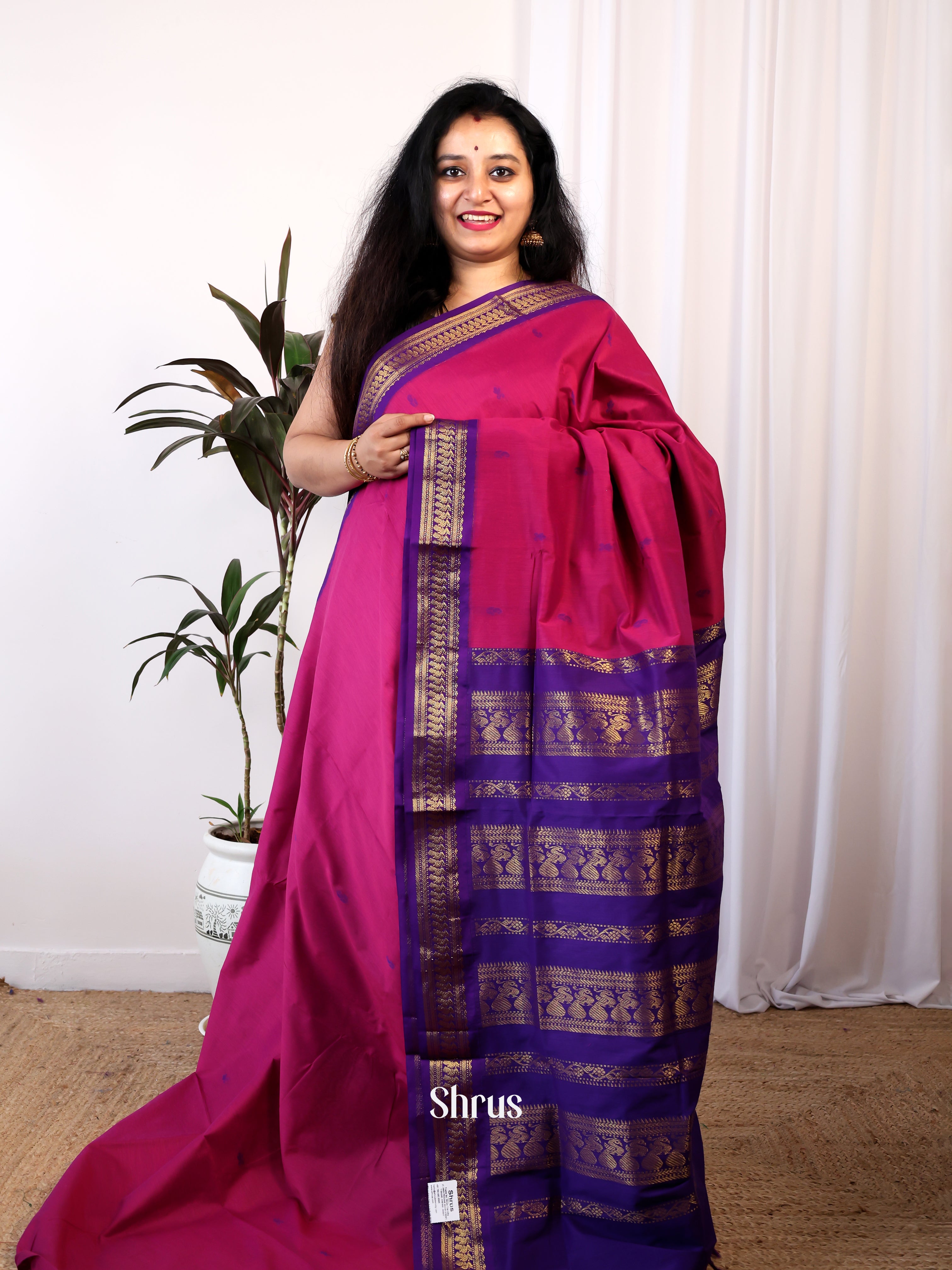 Purple & Violet - Kalyani Cotton Saree - Shop on Shrus.com