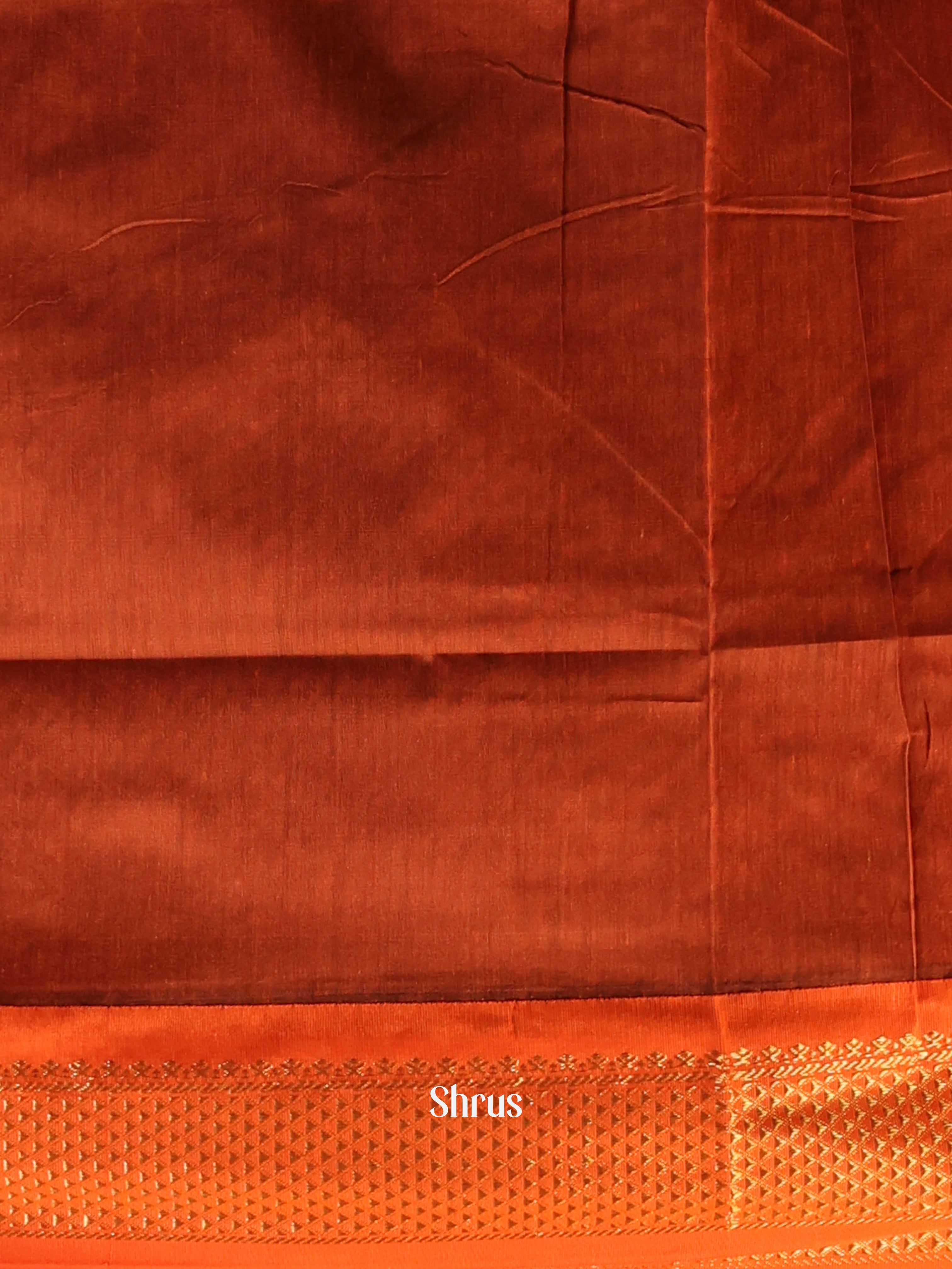 Blue & Orange - Kalyani Cotton Saree - Shop on Shrus.com