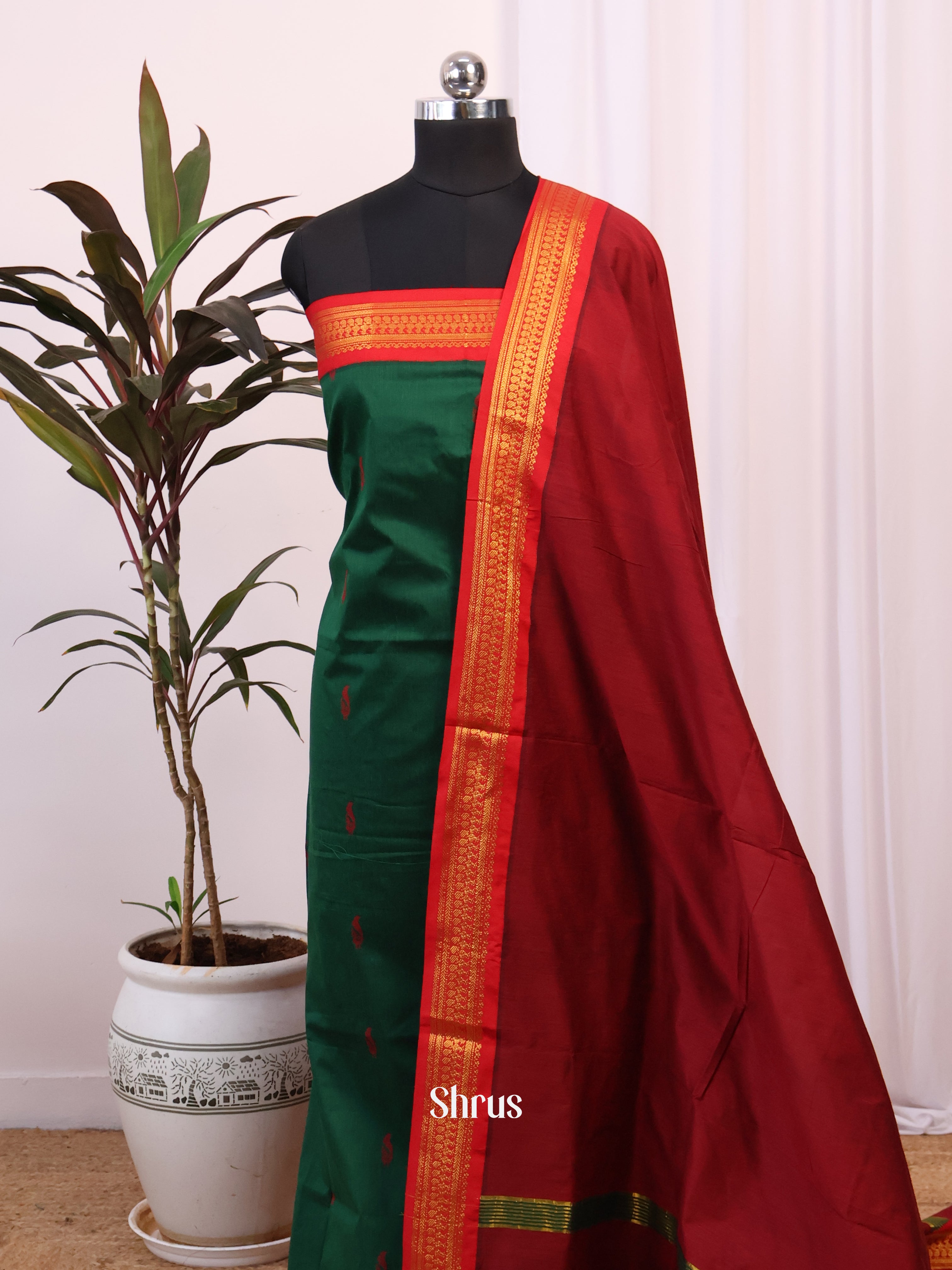 CJS05208 - Kalyani Cotton salwar unstitch - Shop on Shrus.com