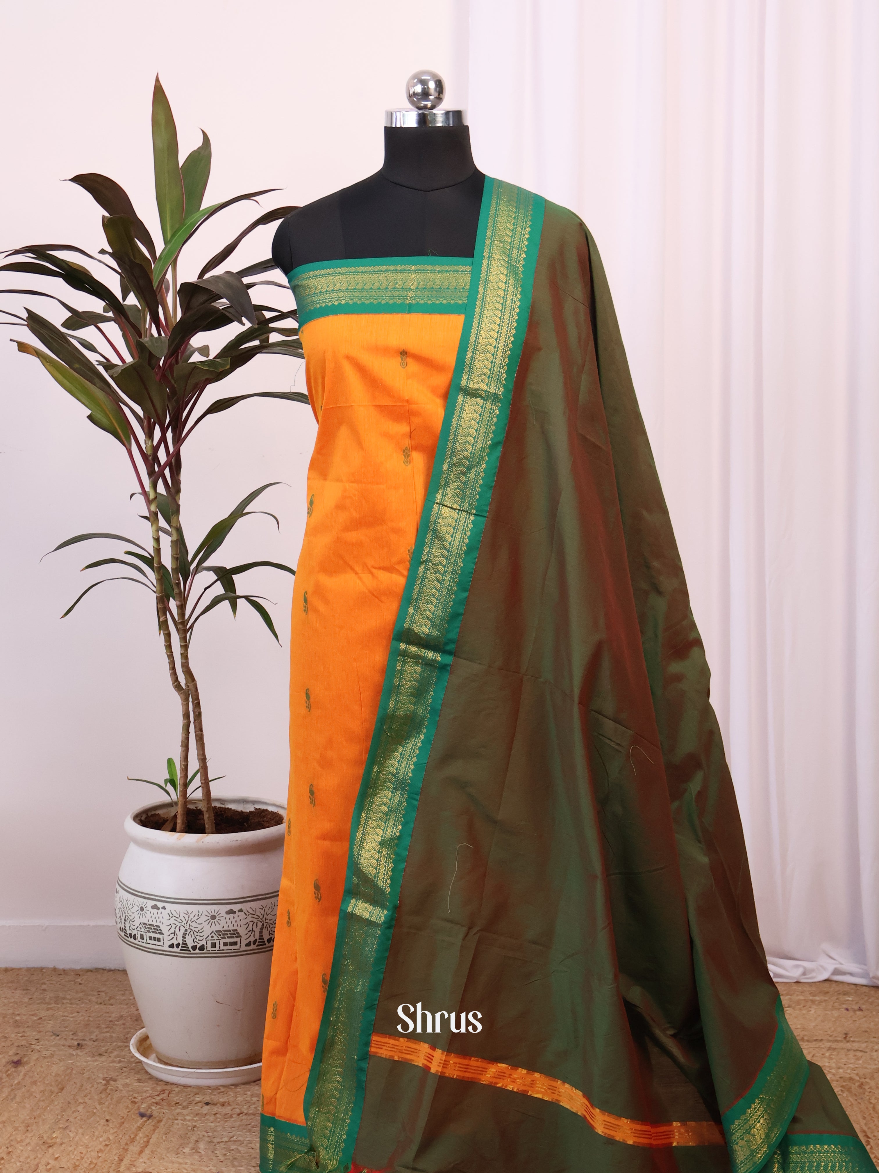 CJS05210 - Kalyani Cotton salwar unstitch - Shop on Shrus.com