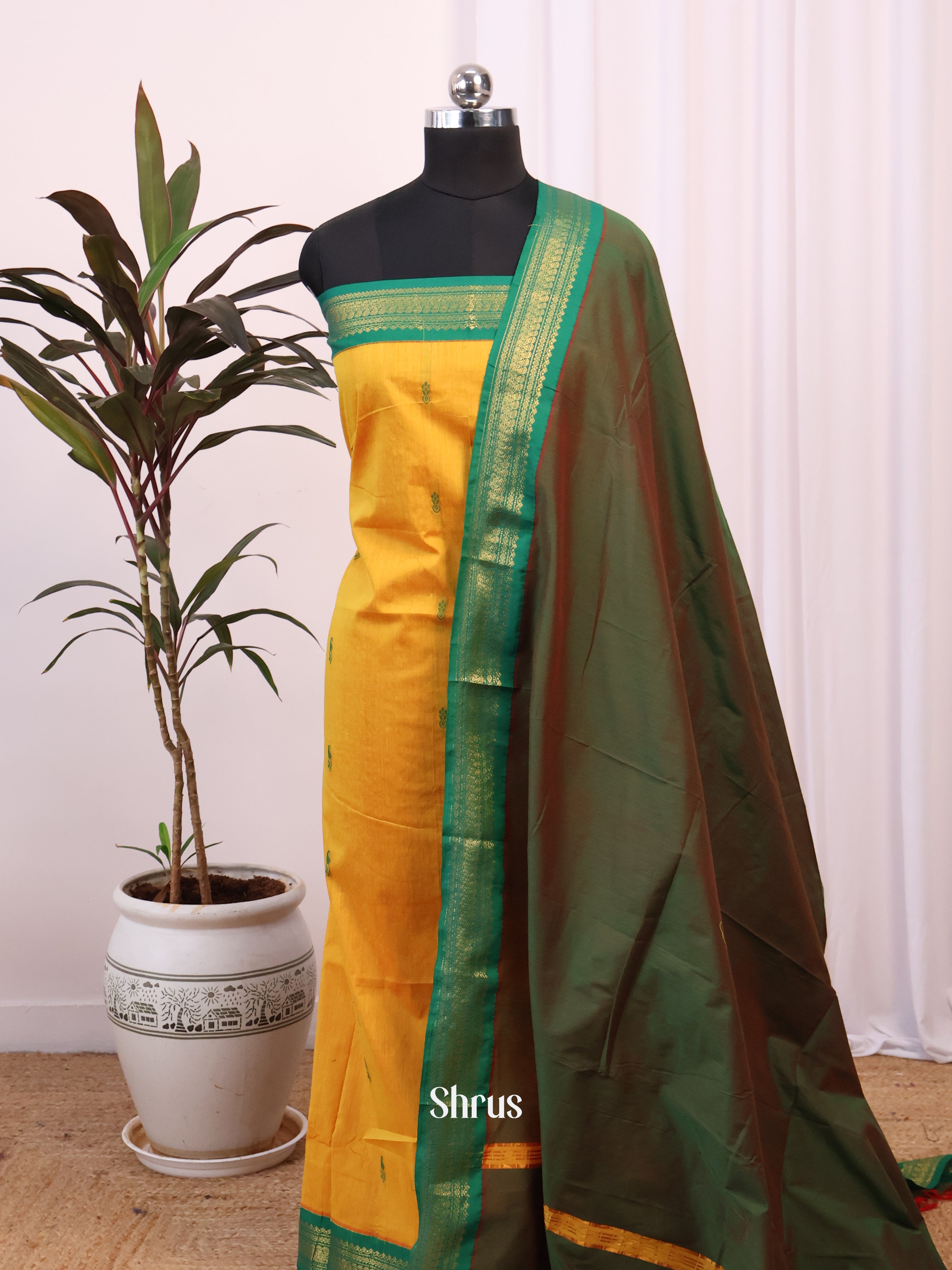 CJS05212 - Kalyani Cotton salwar unstitch - Shop on Shrus.com