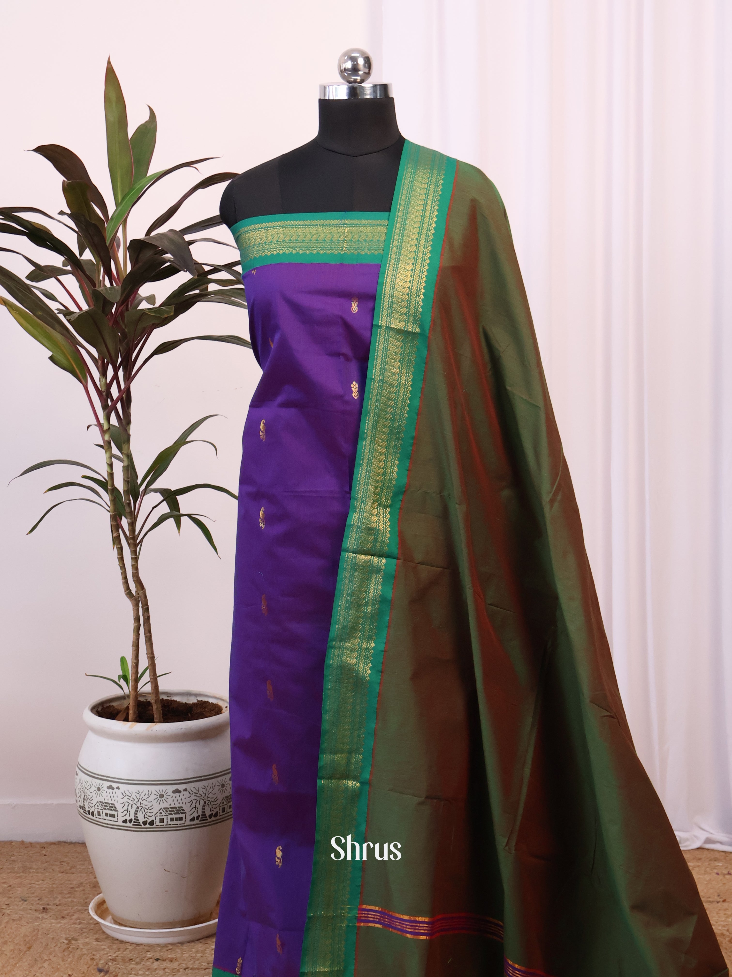 CJS05214 - Kalyani Cotton salwar unstitch - Shop on Shrus.com