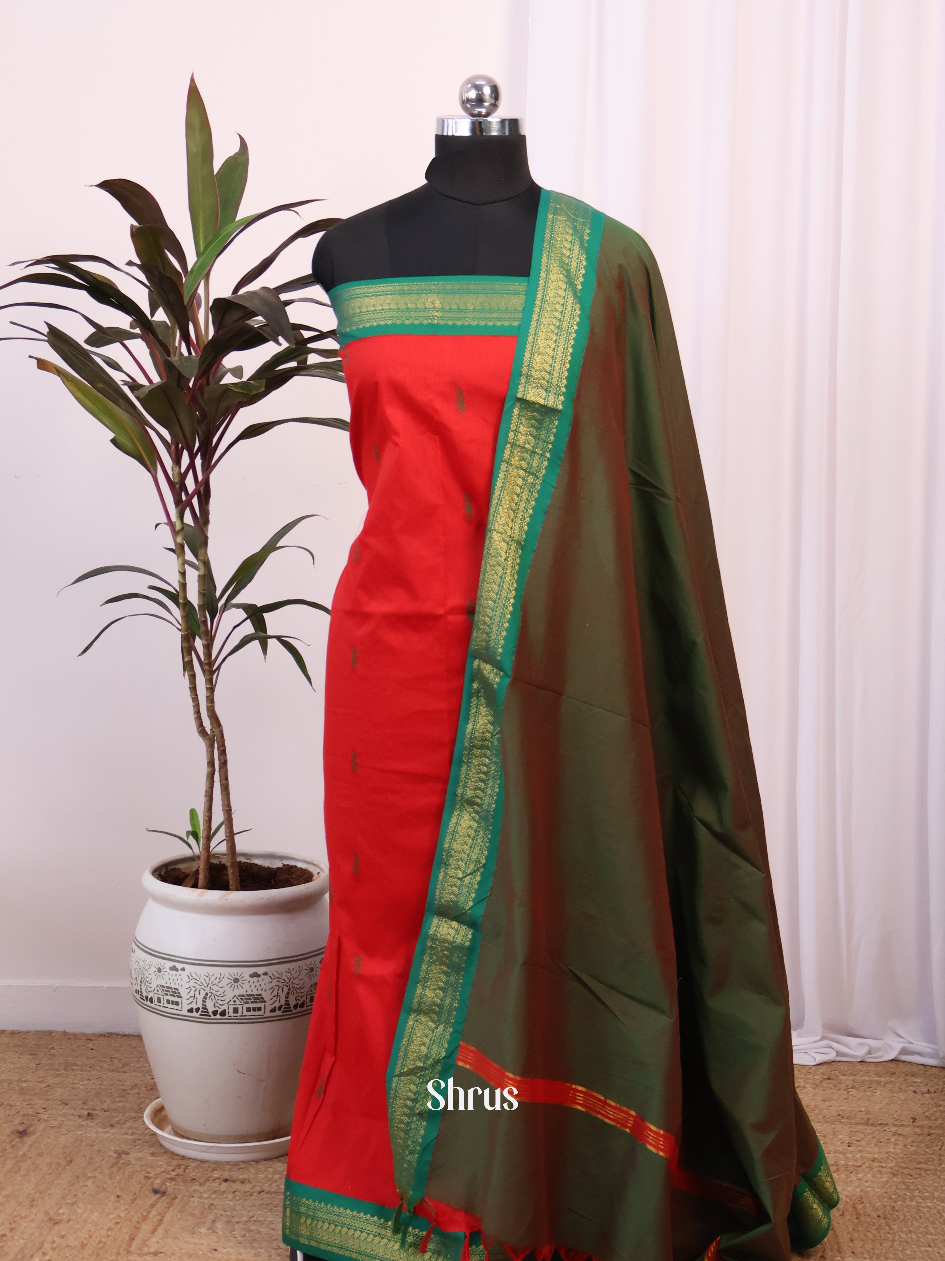 CJS05216 - Kalyani Cotton salwar unstitch - Shop on Shrus.com