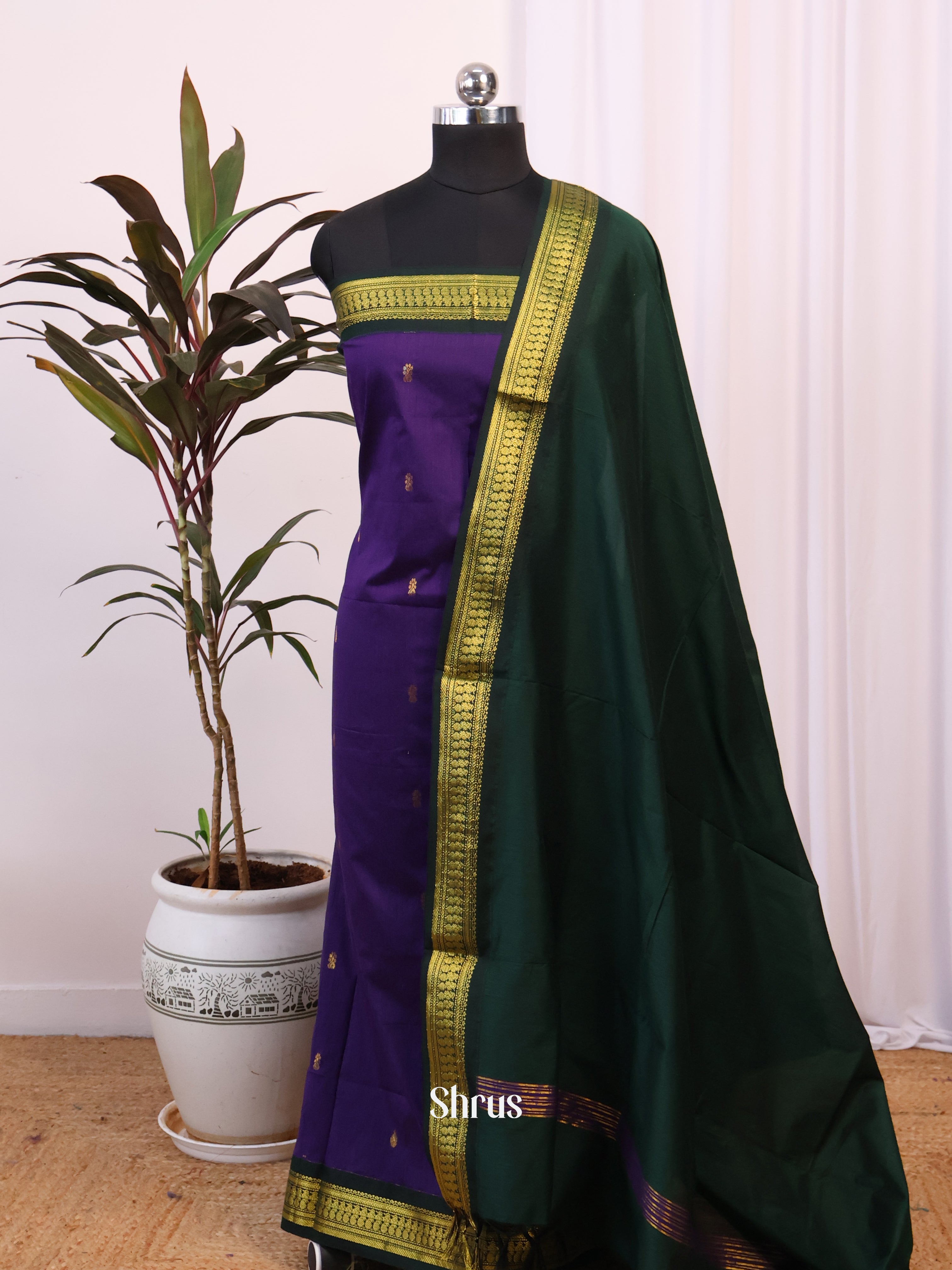 CJS05218 - Kalyani Cotton salwar unstitch - Shop on Shrus.com