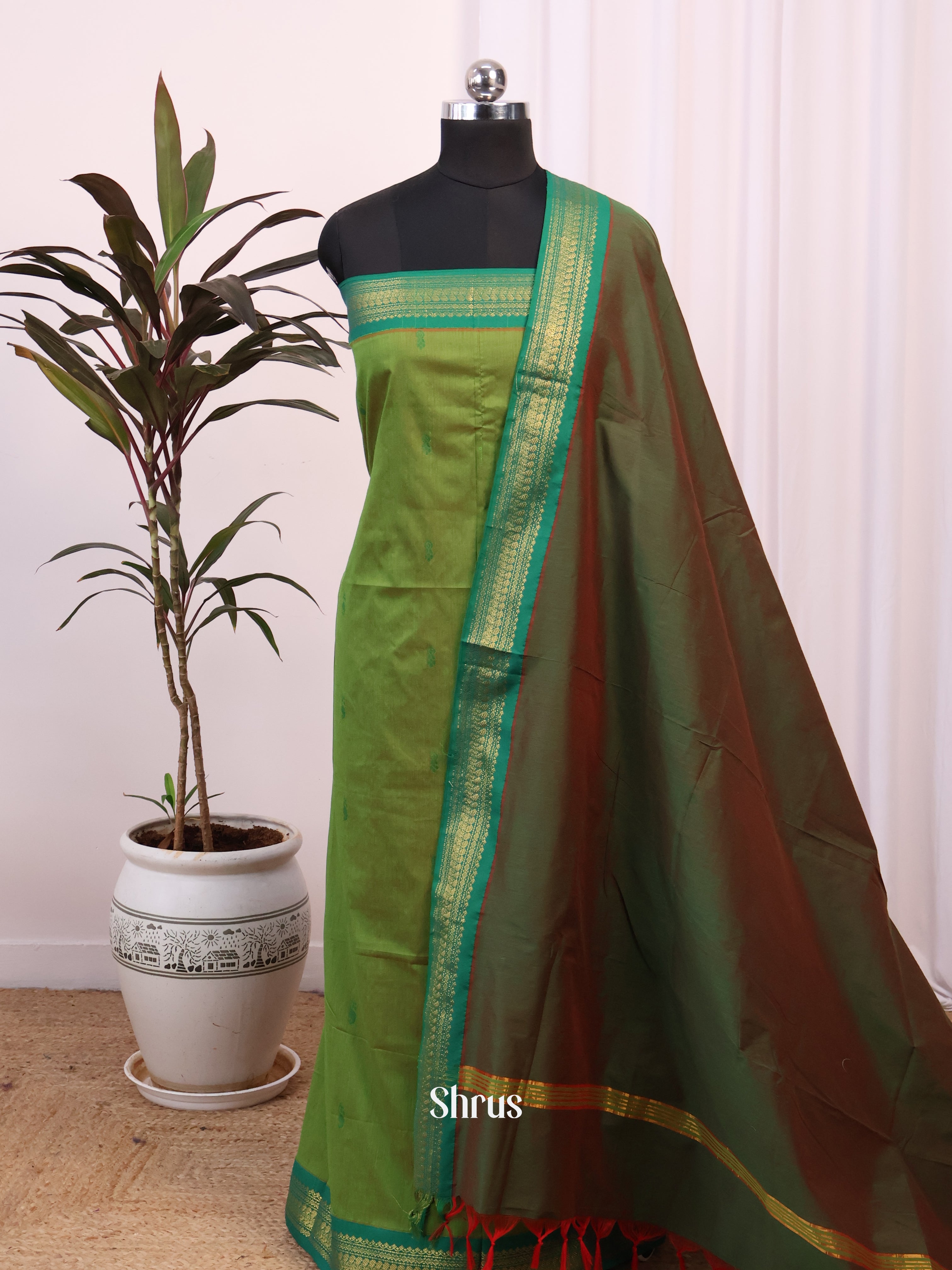 CJS05222 - Kalyani Cotton salwar unstitch - Shop on Shrus.com