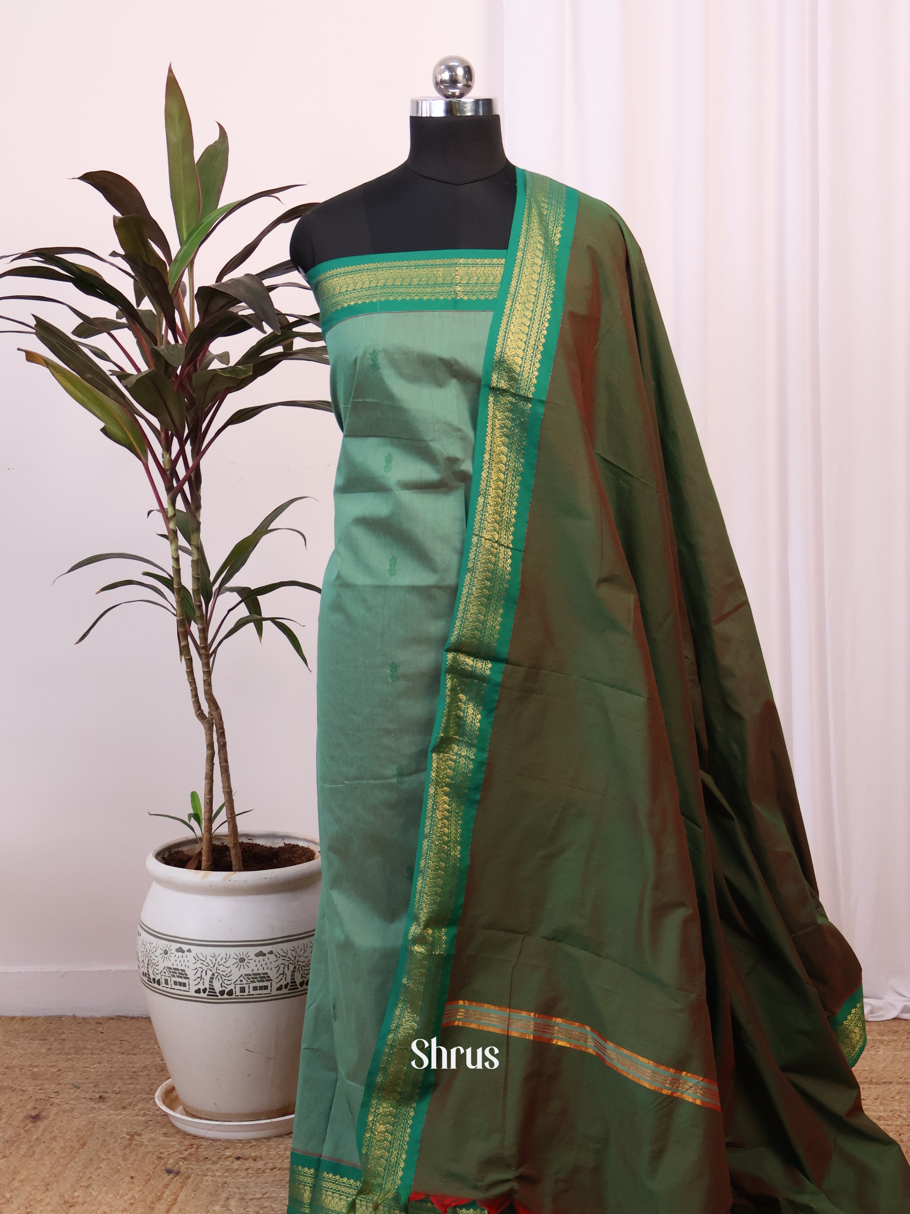 CJS05225 - Kalyani Cotton salwar unstitch - Shop on Shrus.com