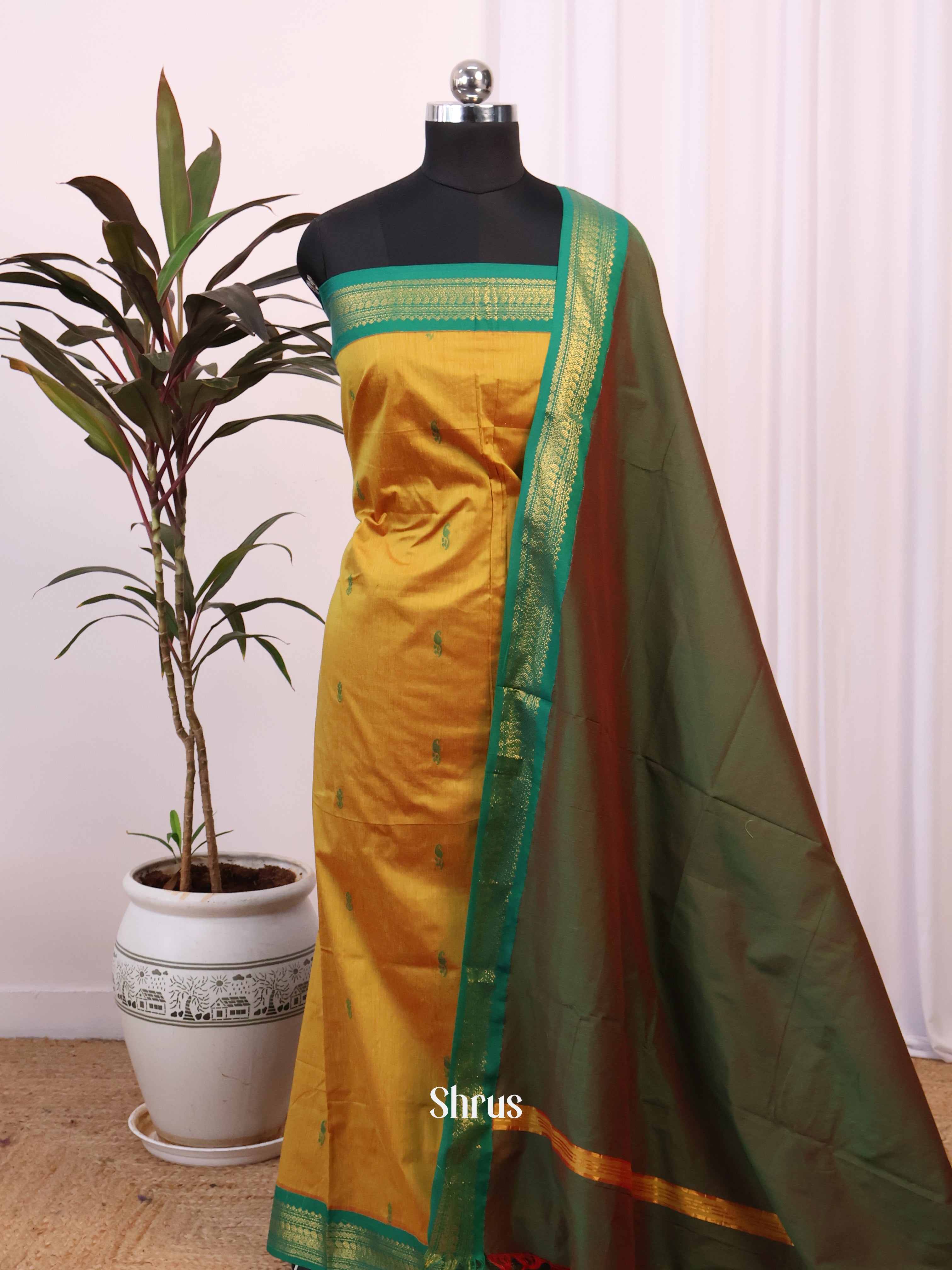 CJS05232 - Kalyani Cotton salwar unstitch - Shop on Shrus.com