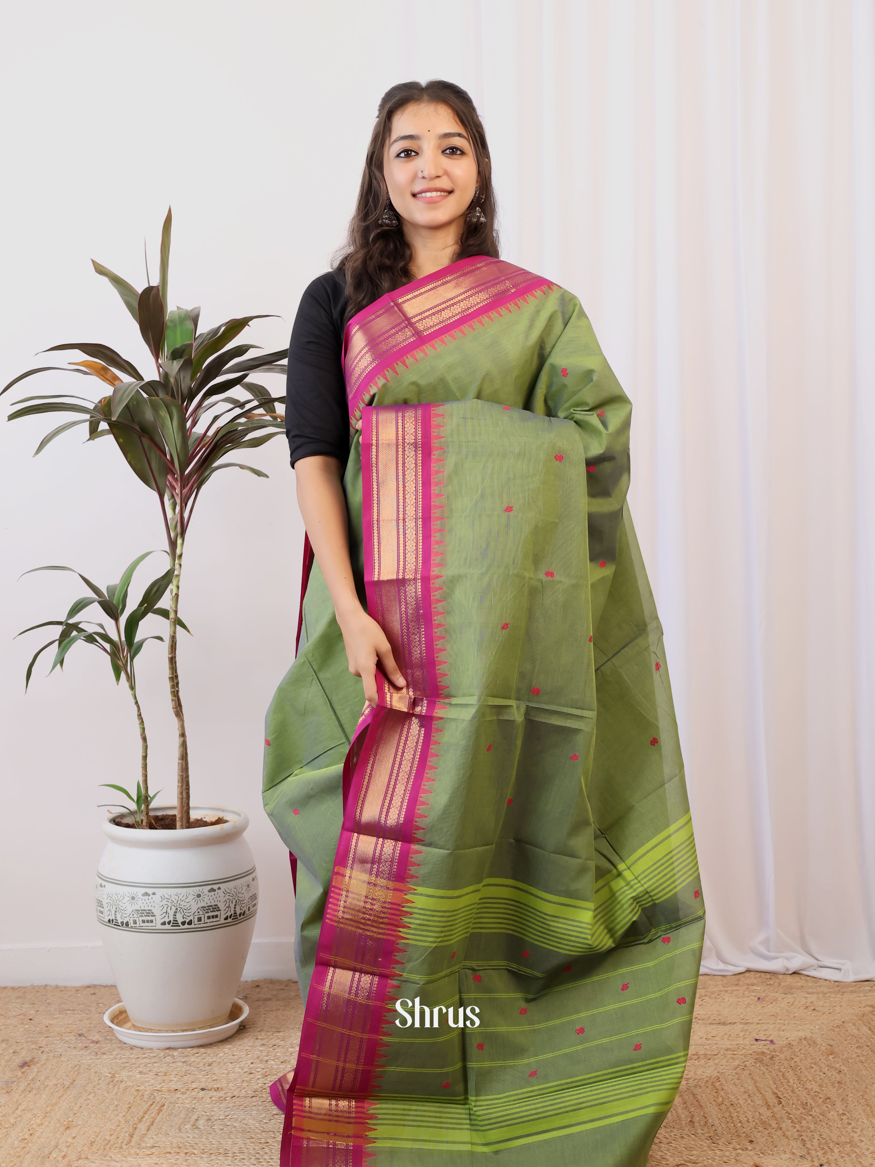 CJS05305 - Chettinad Cotton Saree - Shop on Shrus.com