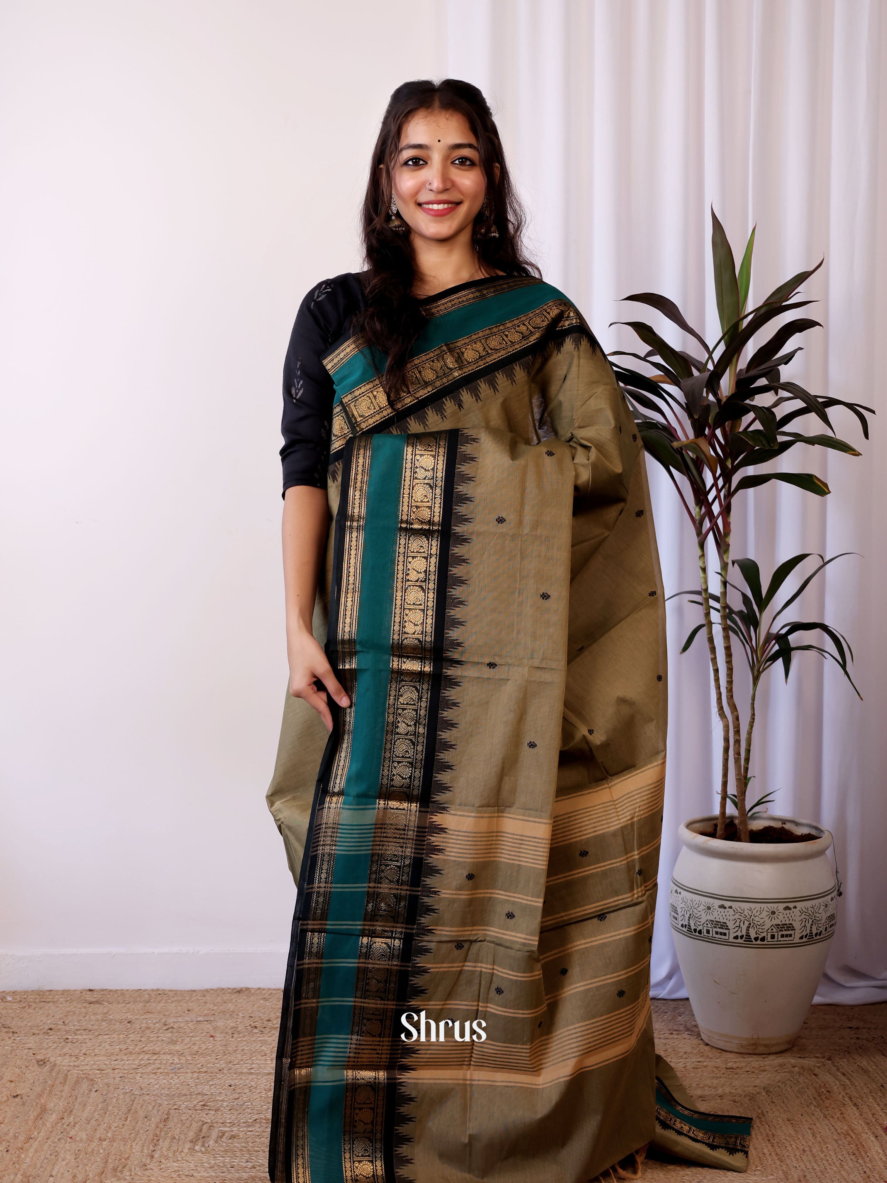 CJS05350 - Chettinad Cotton Saree - Shop on Shrus.com