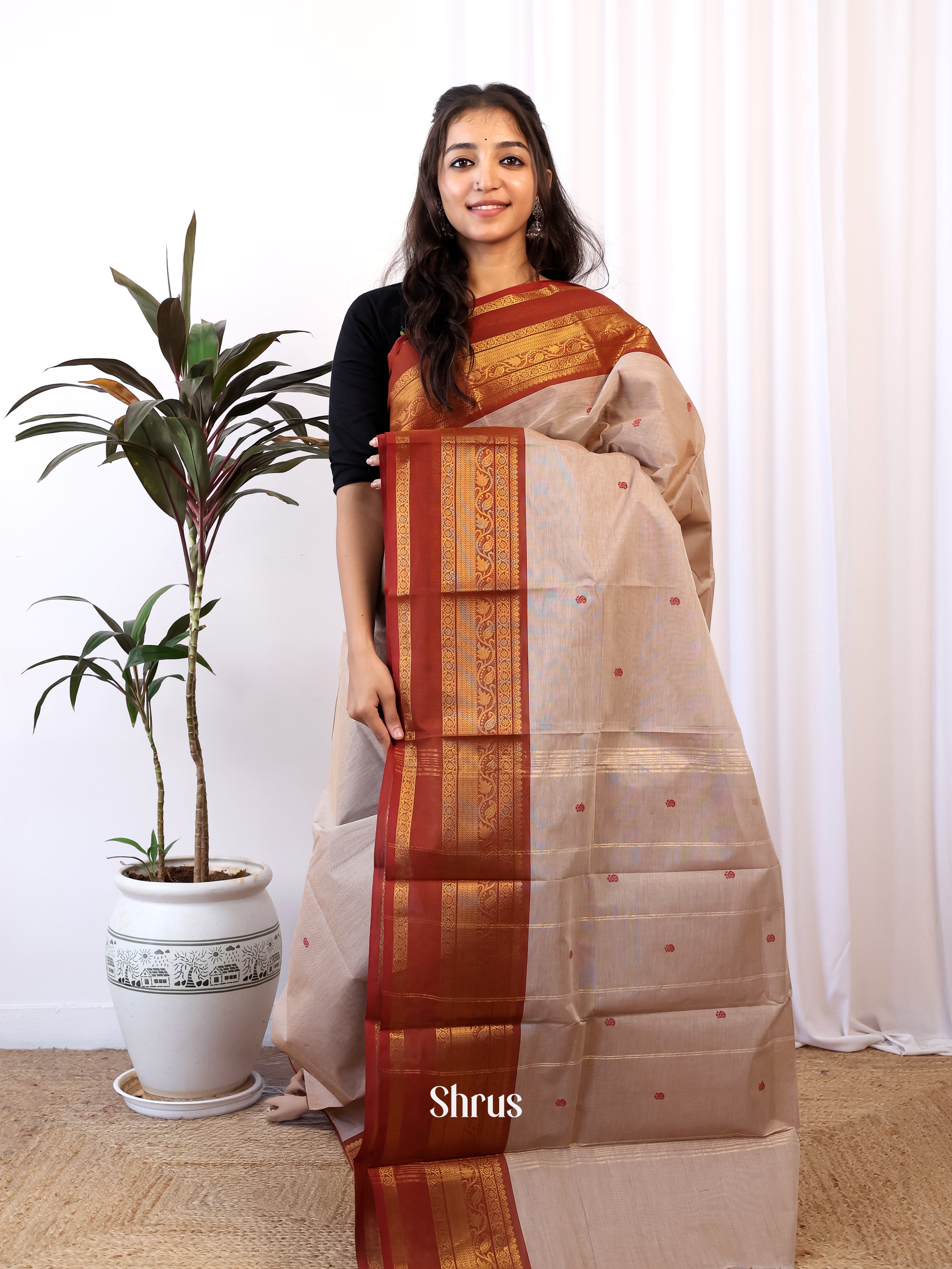 CJS05357 - Chettinad Cotton Saree - Shop on Shrus.com