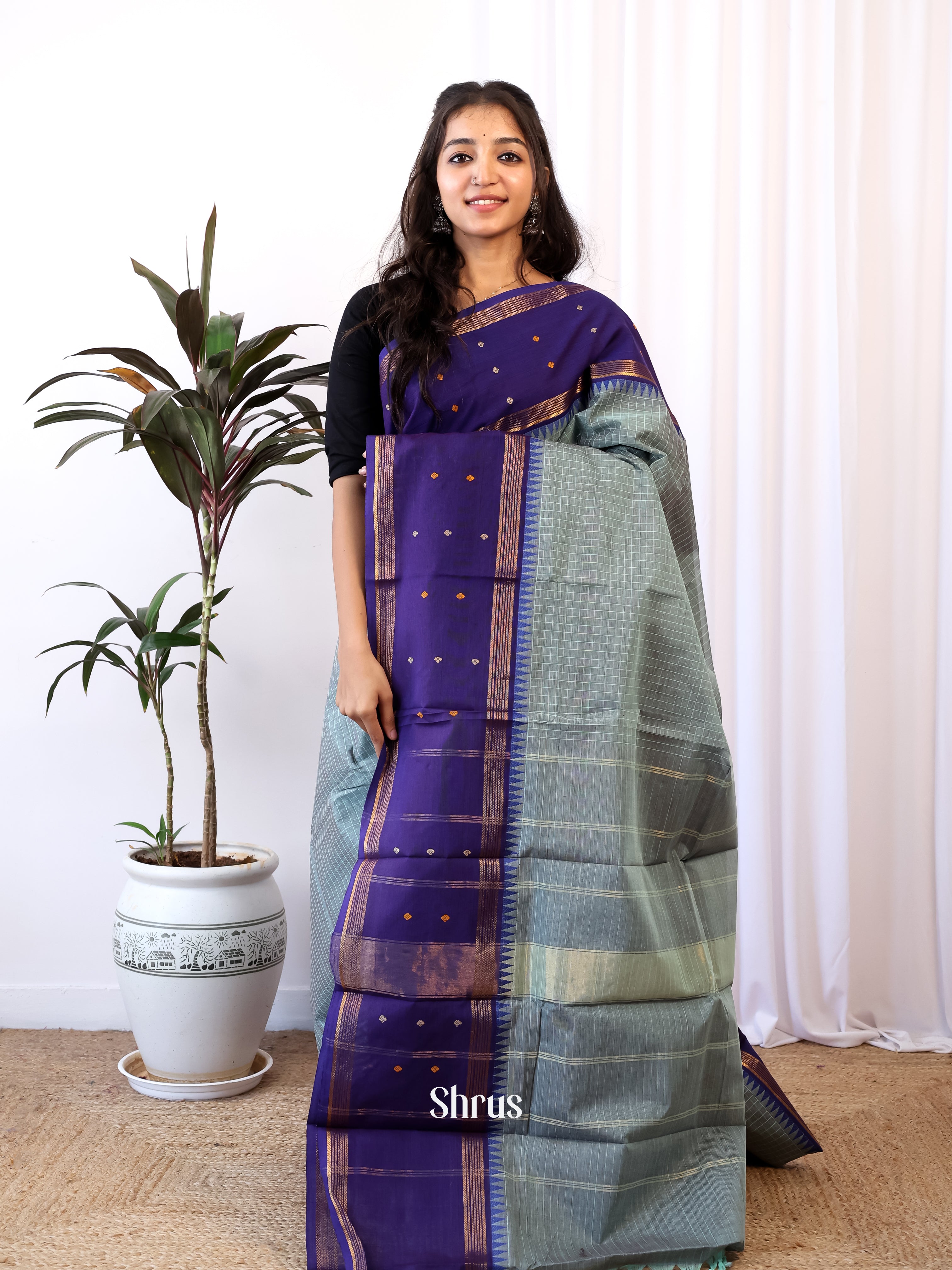 CJS05370 - Chettinad Cotton Saree - Shop on Shrus.com
