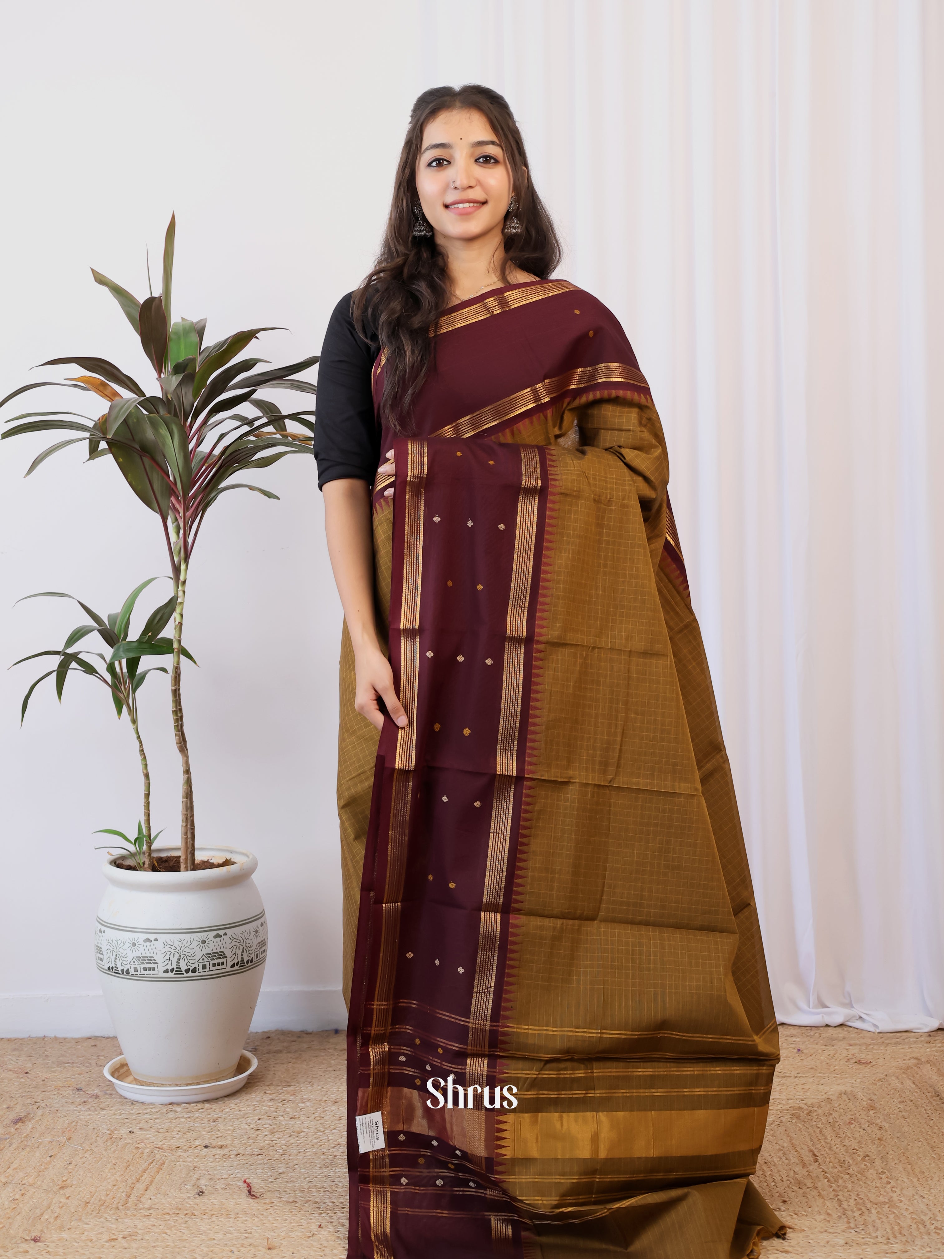 CJS05377 - Chettinad Cotton Saree - Shop on Shrus.com