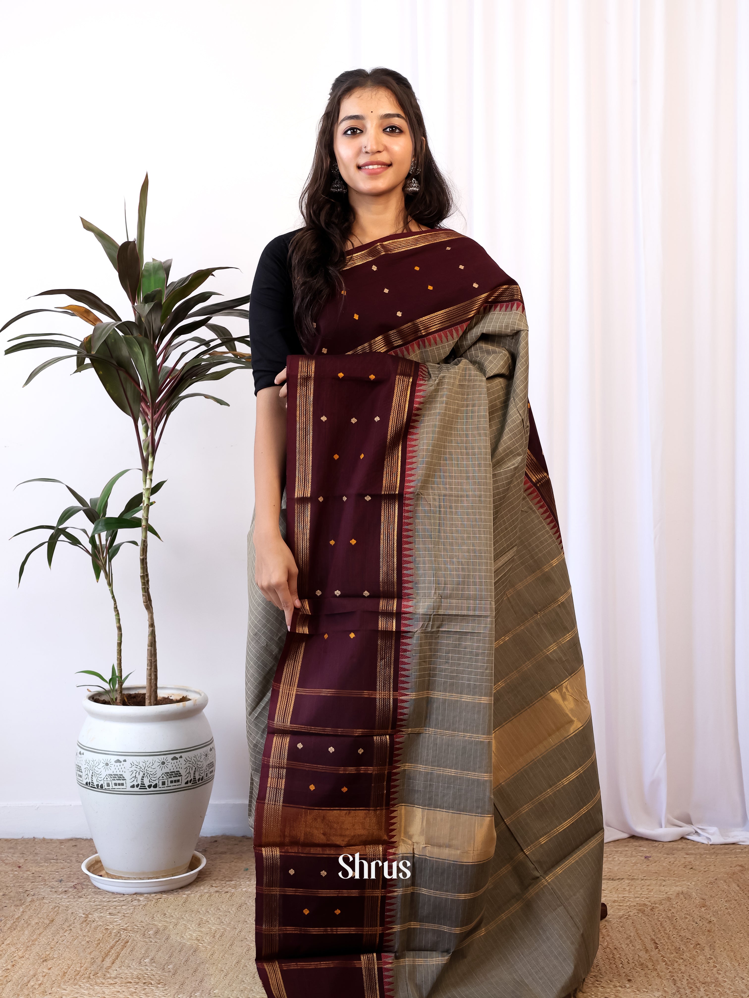 CJS05378 - Chettinad Cotton Saree - Shop on Shrus.com