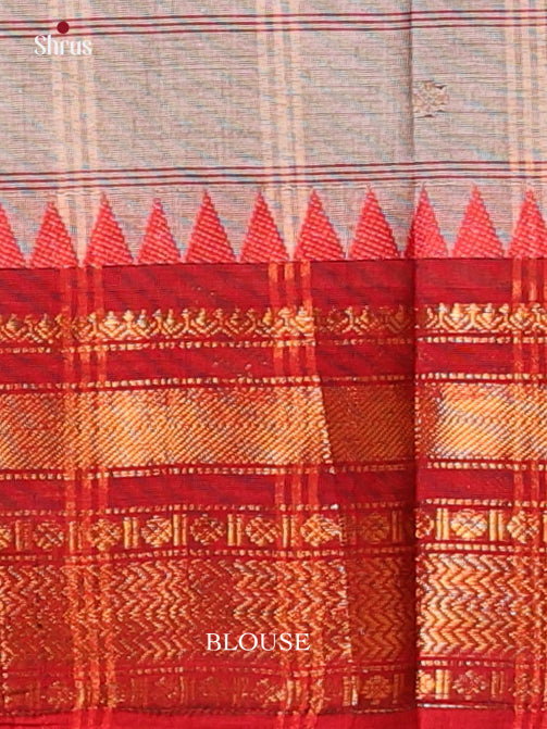 Grey & Maroon- Chettinad Cotton Saree - Shop on Shrus.com