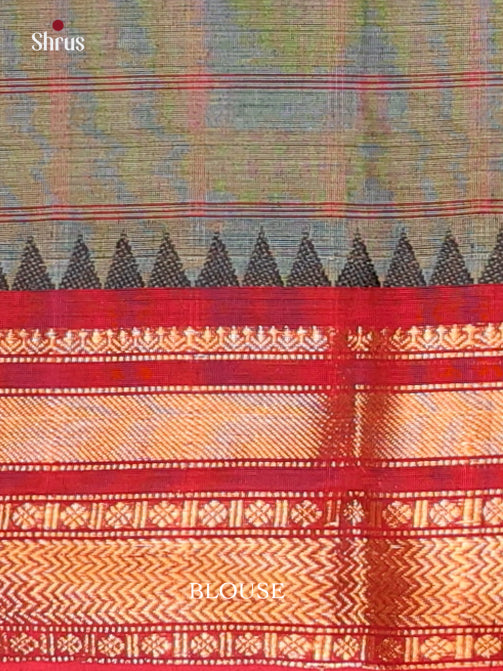 Grey & Red - Chettinad Cotton Saree - Shop on Shrus.com