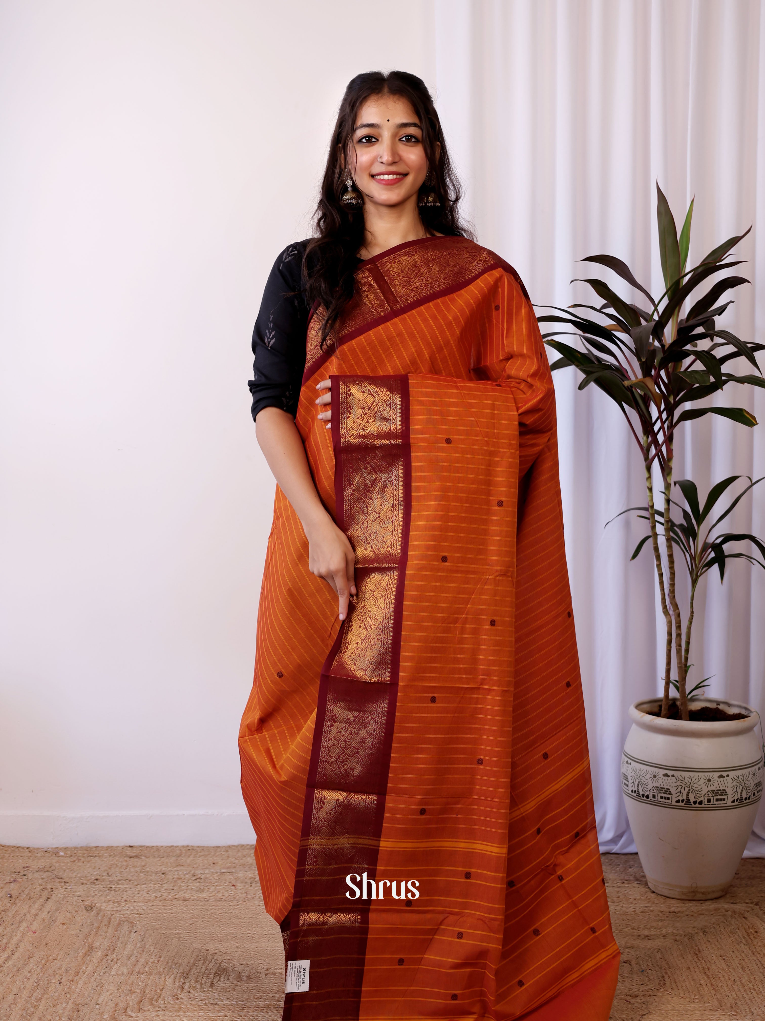 CJS05456 - Chettinad Cotton Saree - Shop on Shrus.com