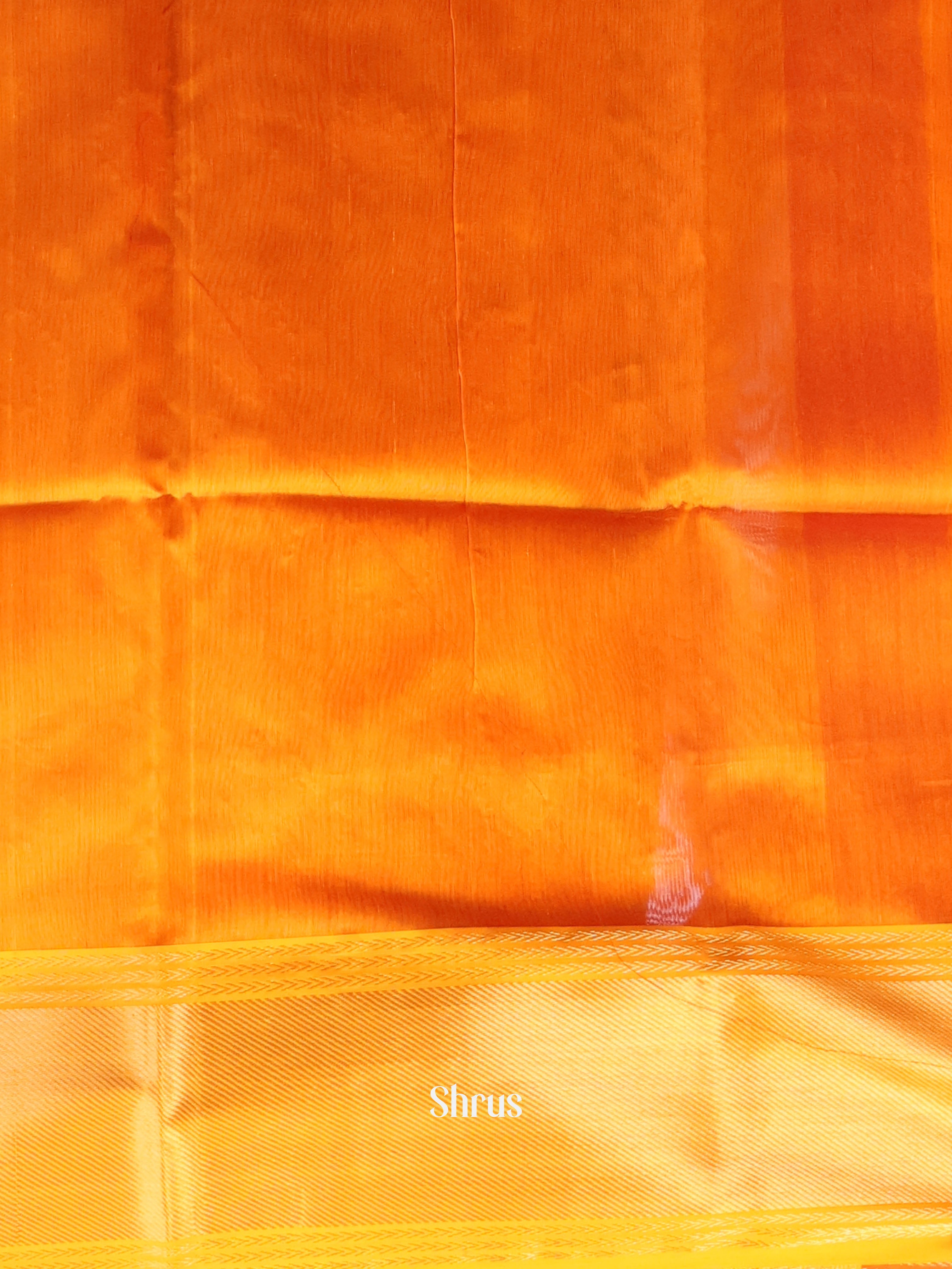 Red & Orange - Maheshwari silkcotton Saree - Shop on Shrus.com