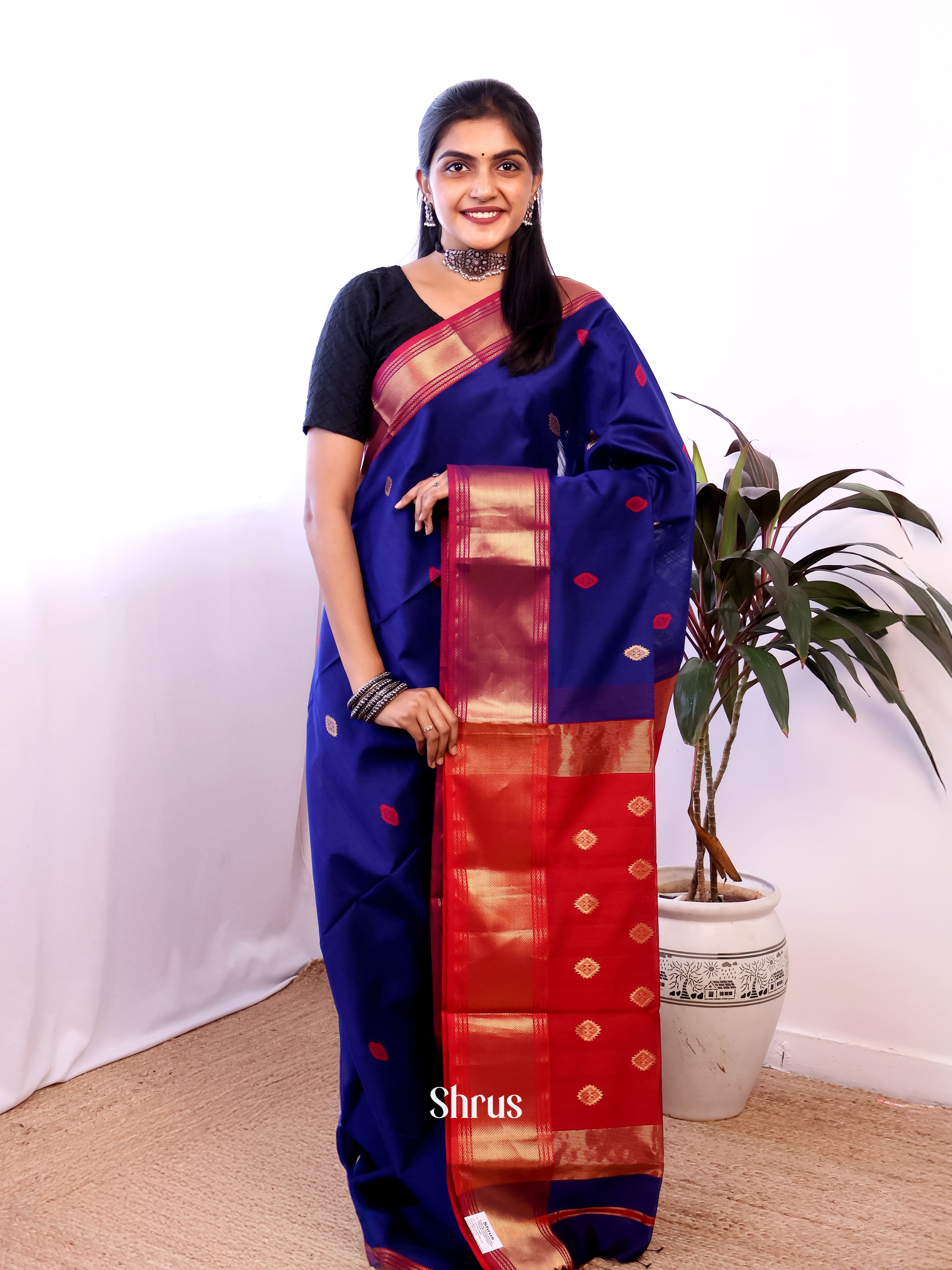 CJS05535 - Maheshwari silkcotton Saree - Shop on Shrus.com