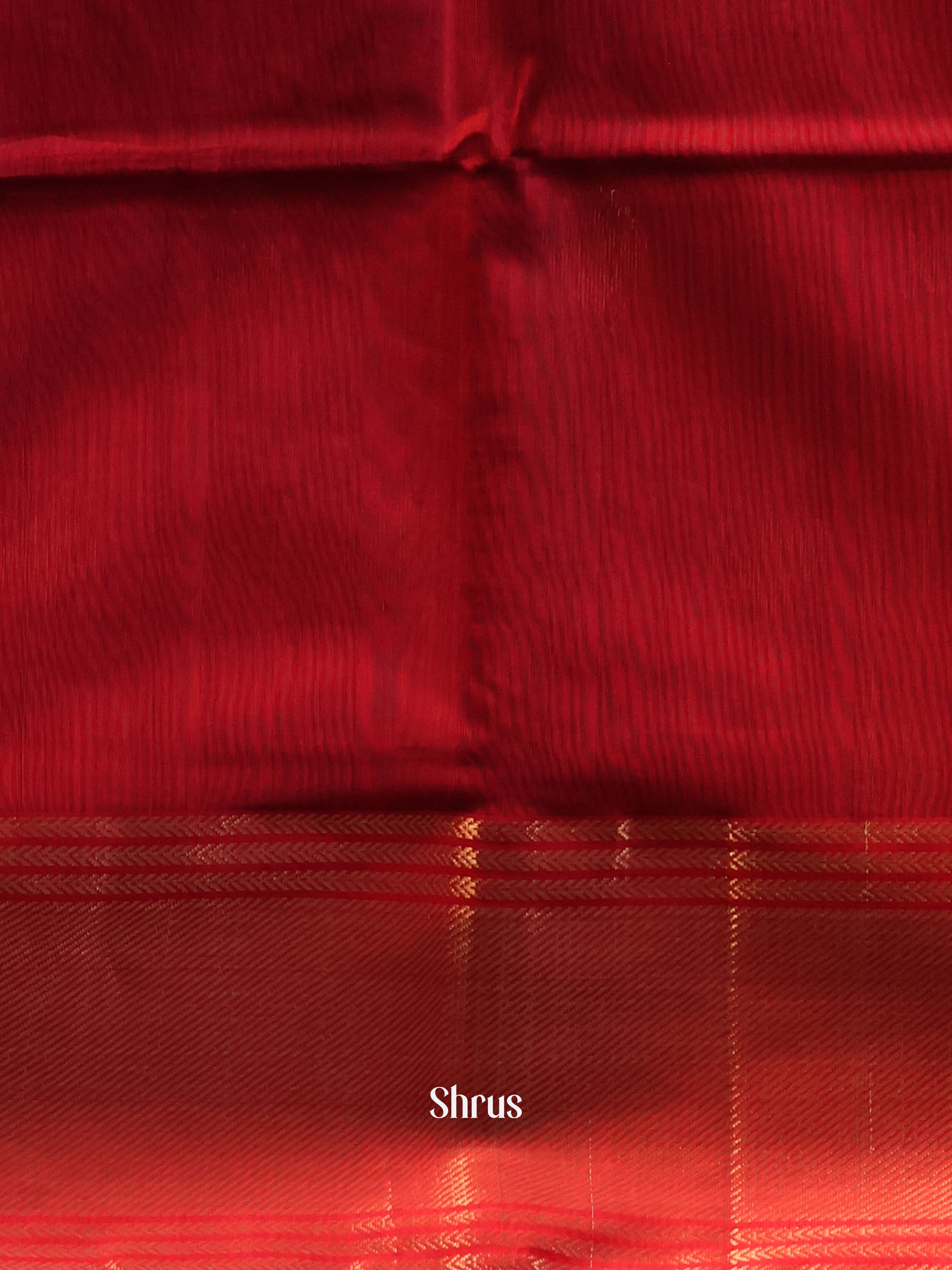 Grey & Red - Maheshwari silkcotton Saree - Shop on Shrus.com