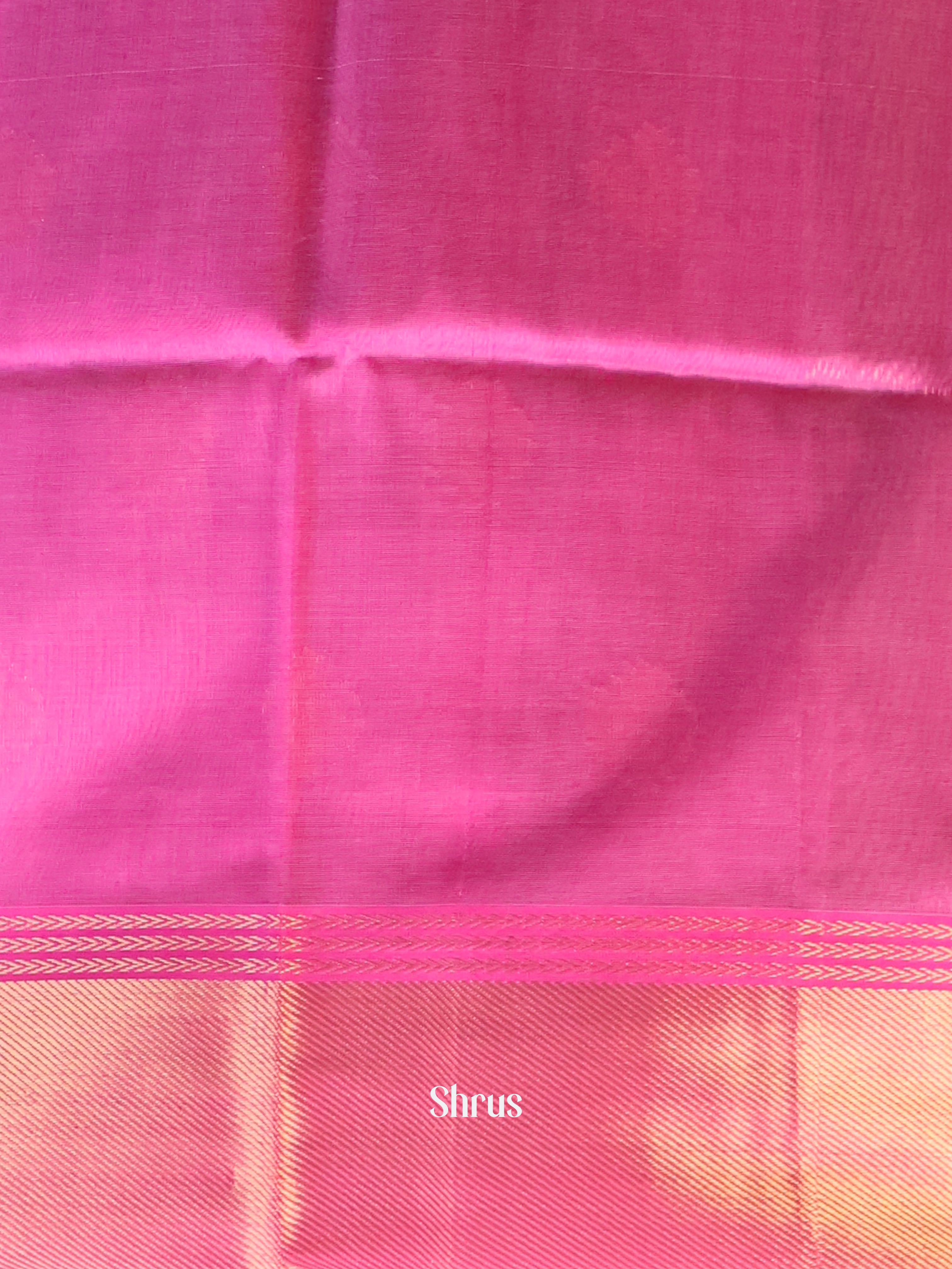 Grey & Pink - Maheshwari silkcotton Saree - Shop on Shrus.com