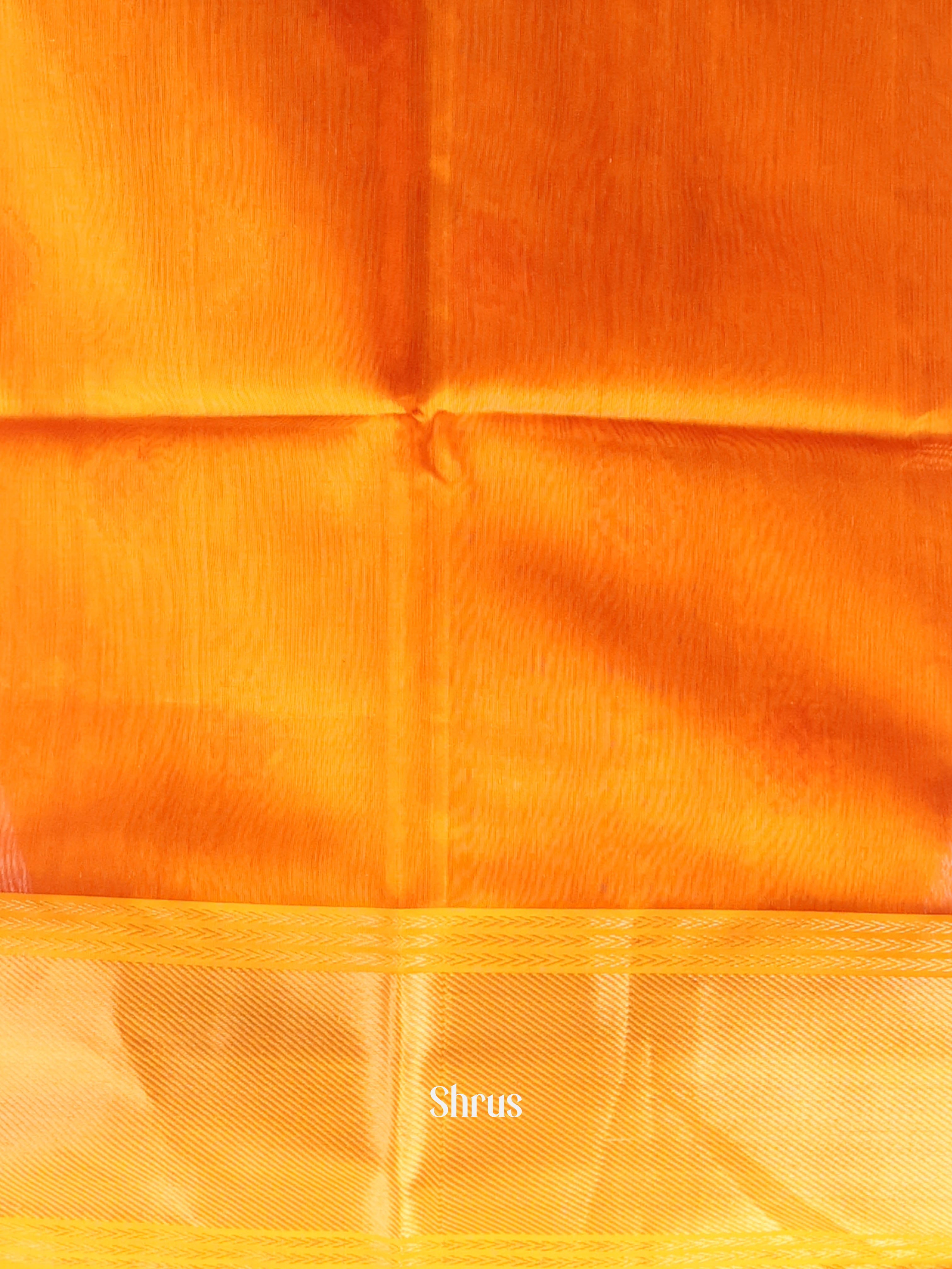 Red & Mustard - Maheshwari silkcotton Saree - Shop on Shrus.com