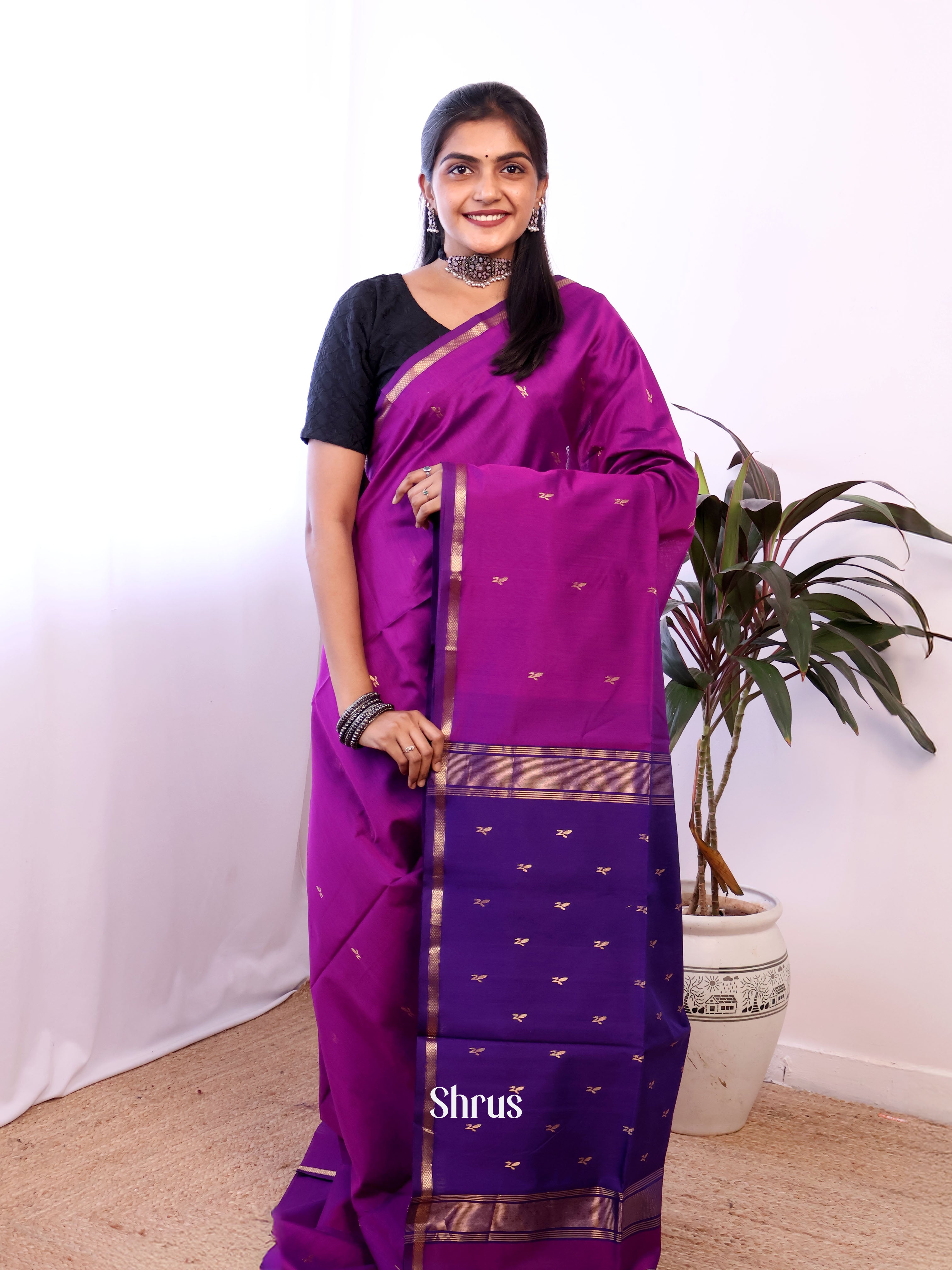CJS05543 - Maheshwari silkcotton Saree - Shop on Shrus.com