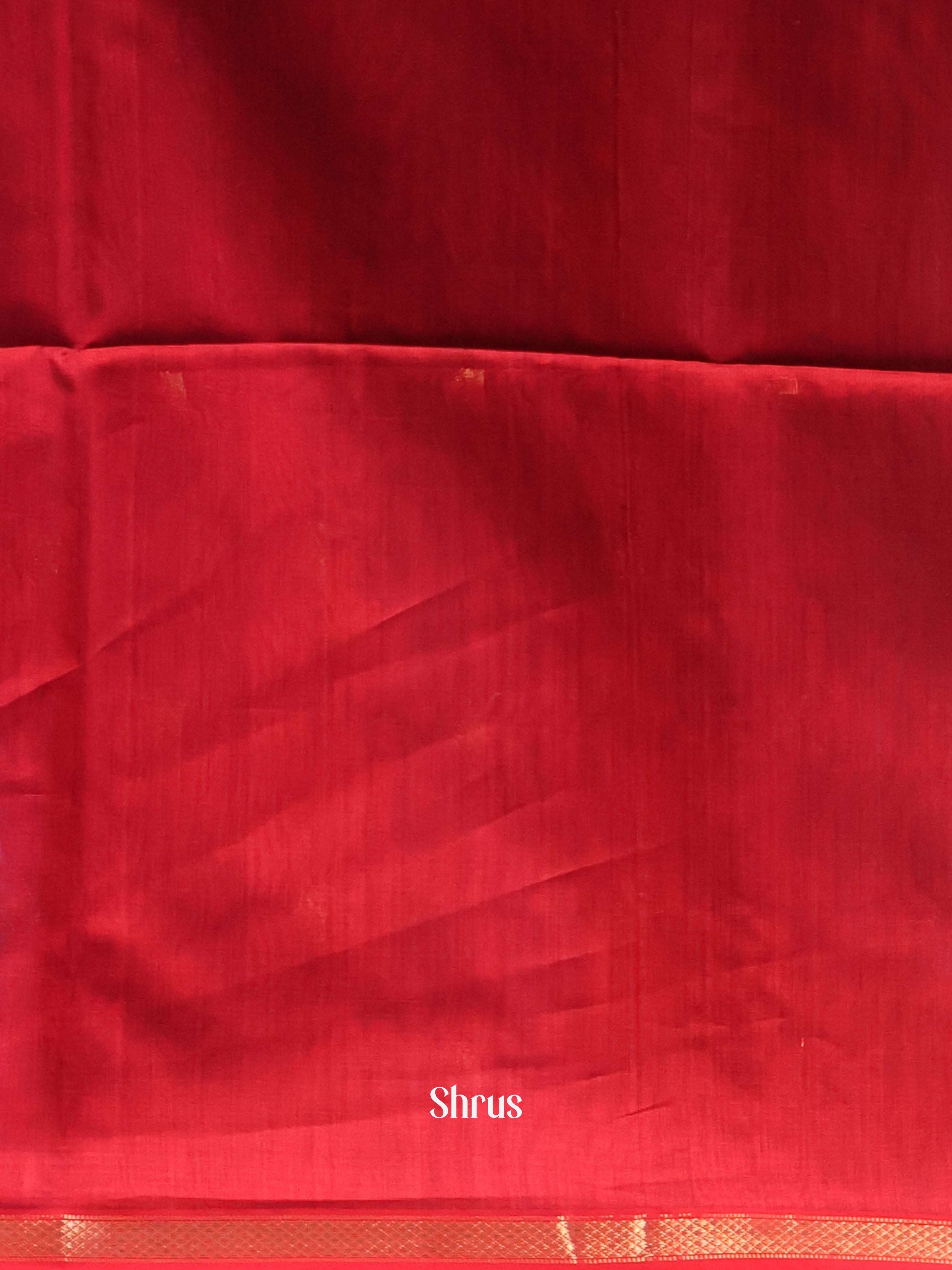 Green & Red - Maheshwari silkcotton Saree - Shop on Shrus.com