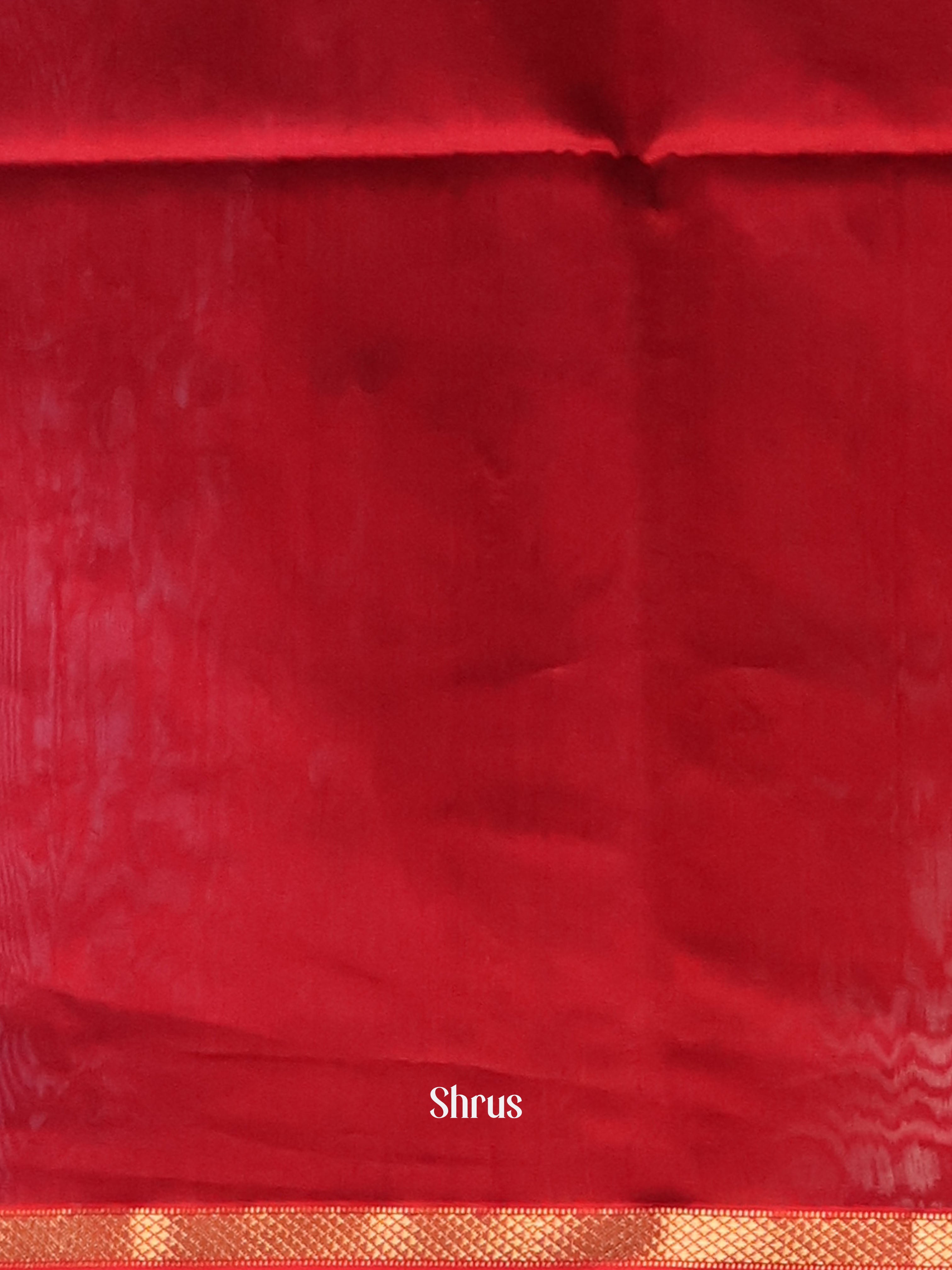 Blue & Red - Maheshwari silkcotton Saree - Shop on Shrus.com