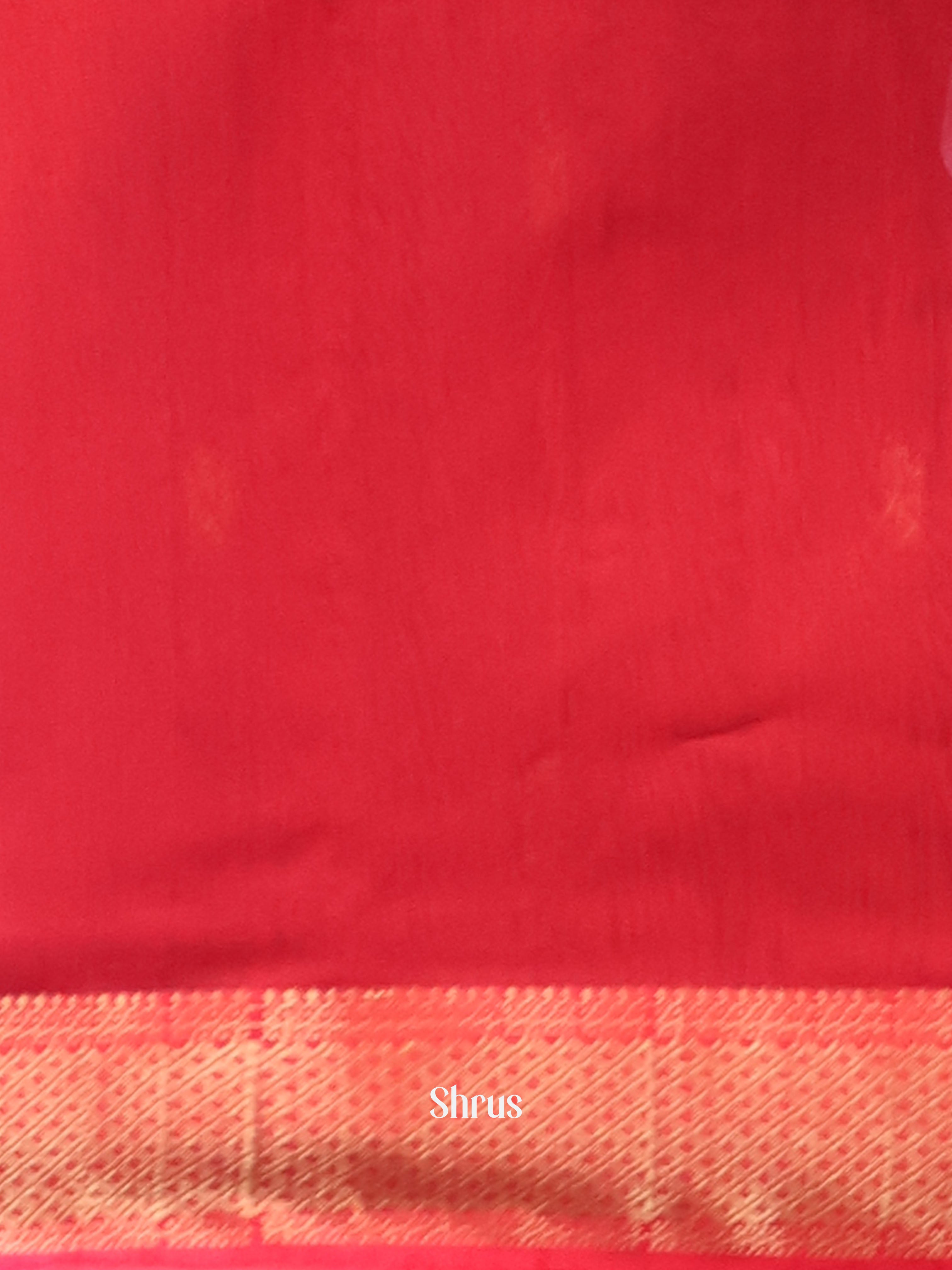 Grey & Red - Maheshwari silkcotton Saree - Shop on Shrus.com