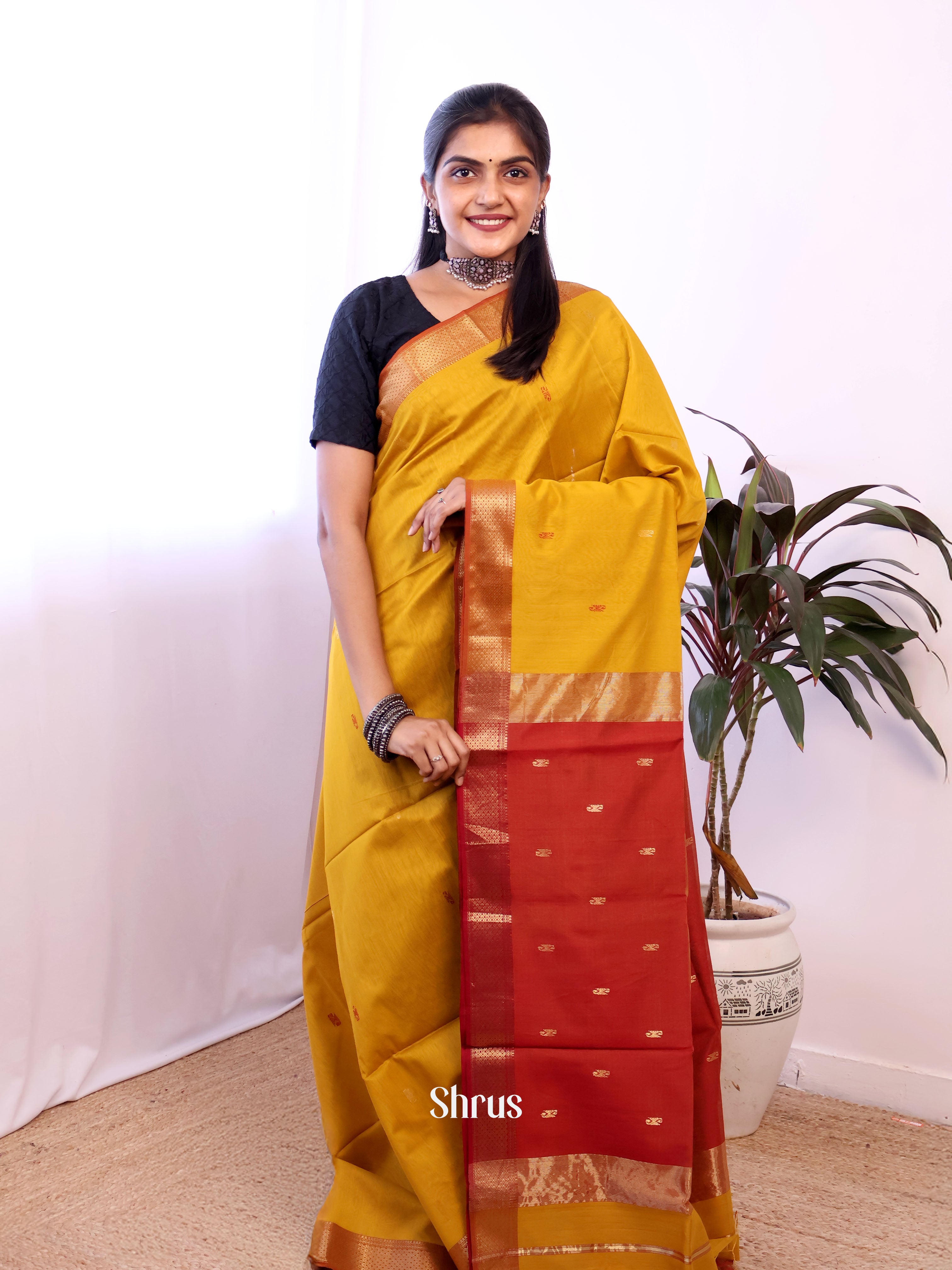 CJS05560 - Maheshwari silkcotton Saree - Shop on Shrus.com