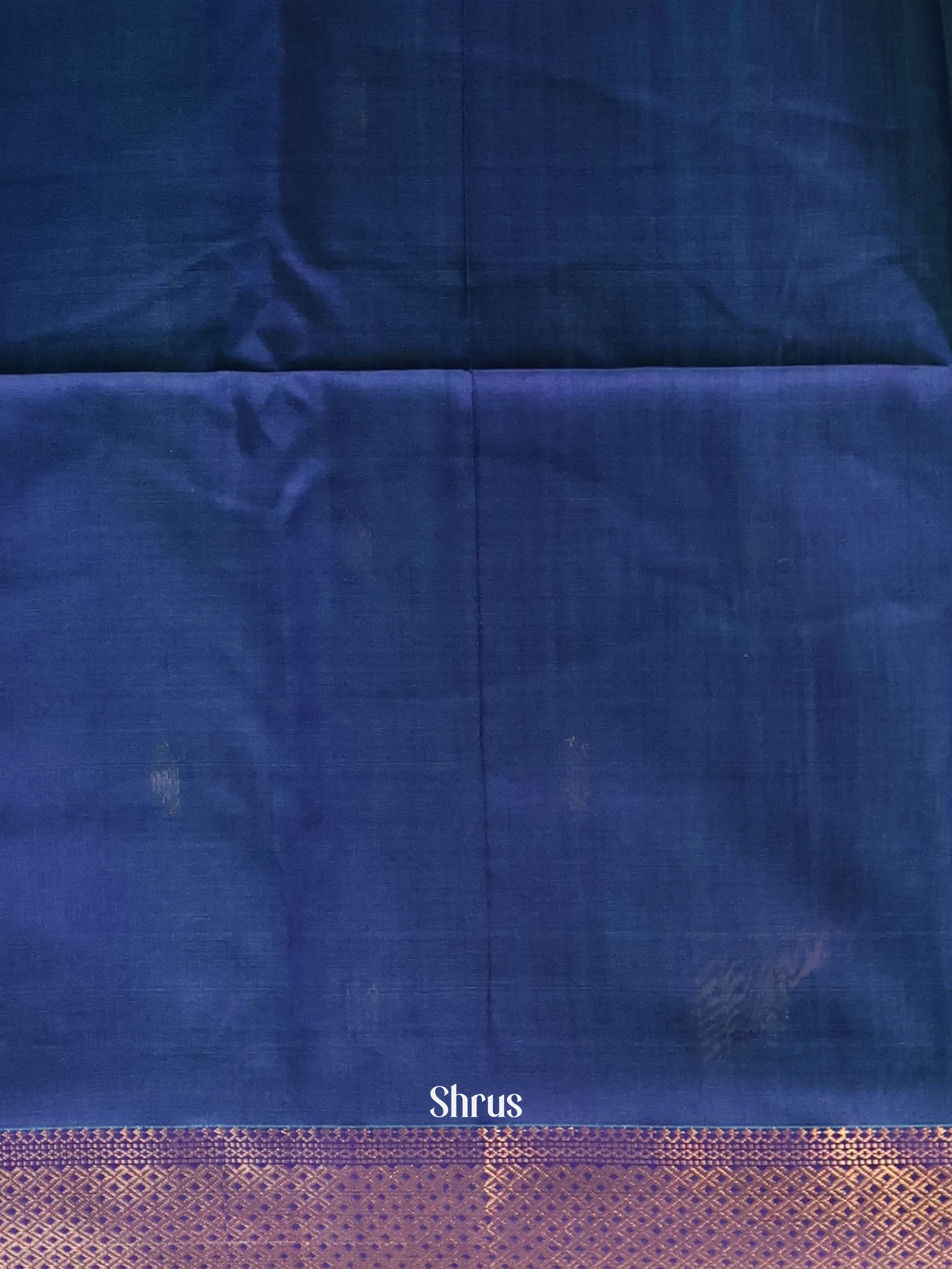 Teal & Blue - Maheshwari silkcotton Saree - Shop on Shrus.com