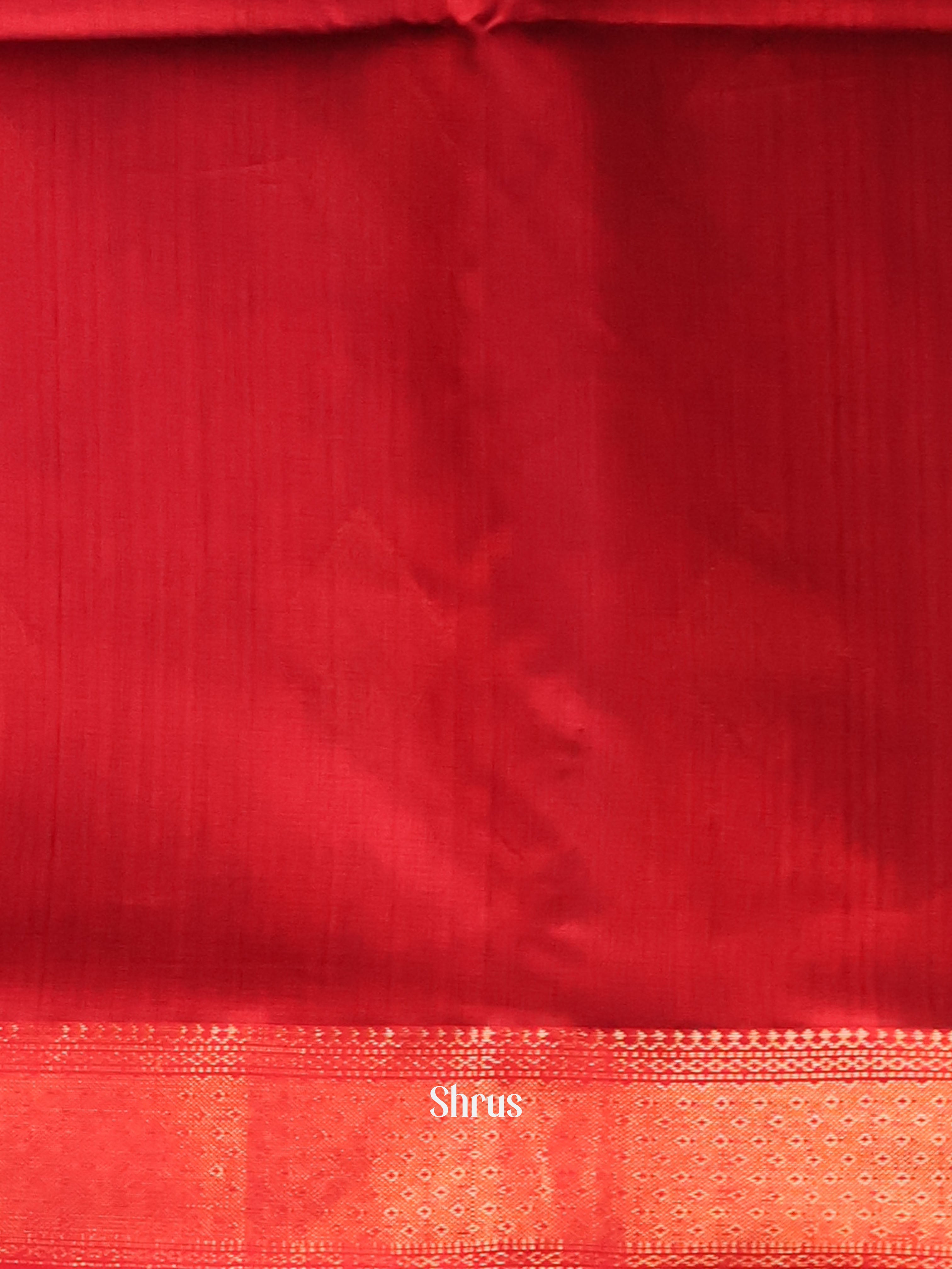 Green & Red- Maheshwari silkcotton Saree - Shop on Shrus.com