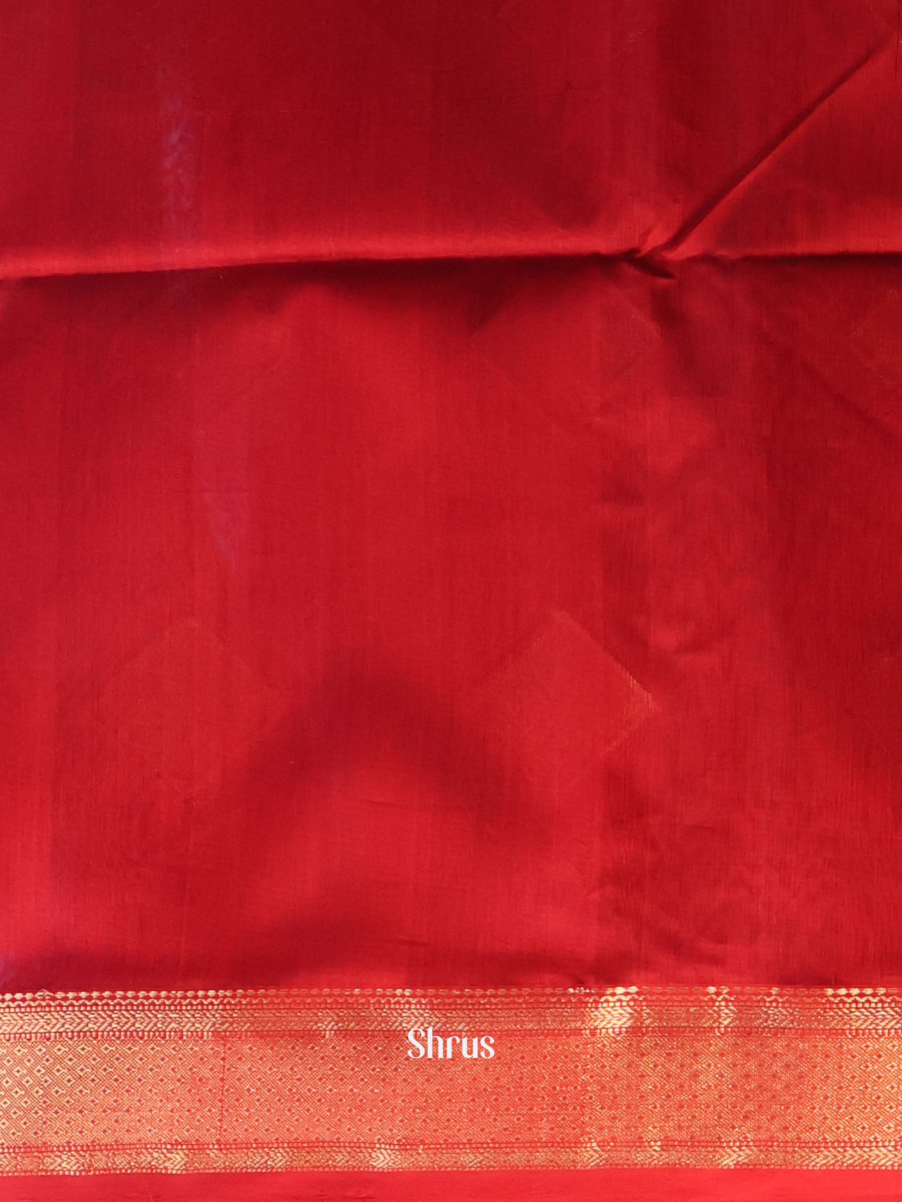 Black & Red - Maheshwari silkcotton Saree - Shop on Shrus.com
