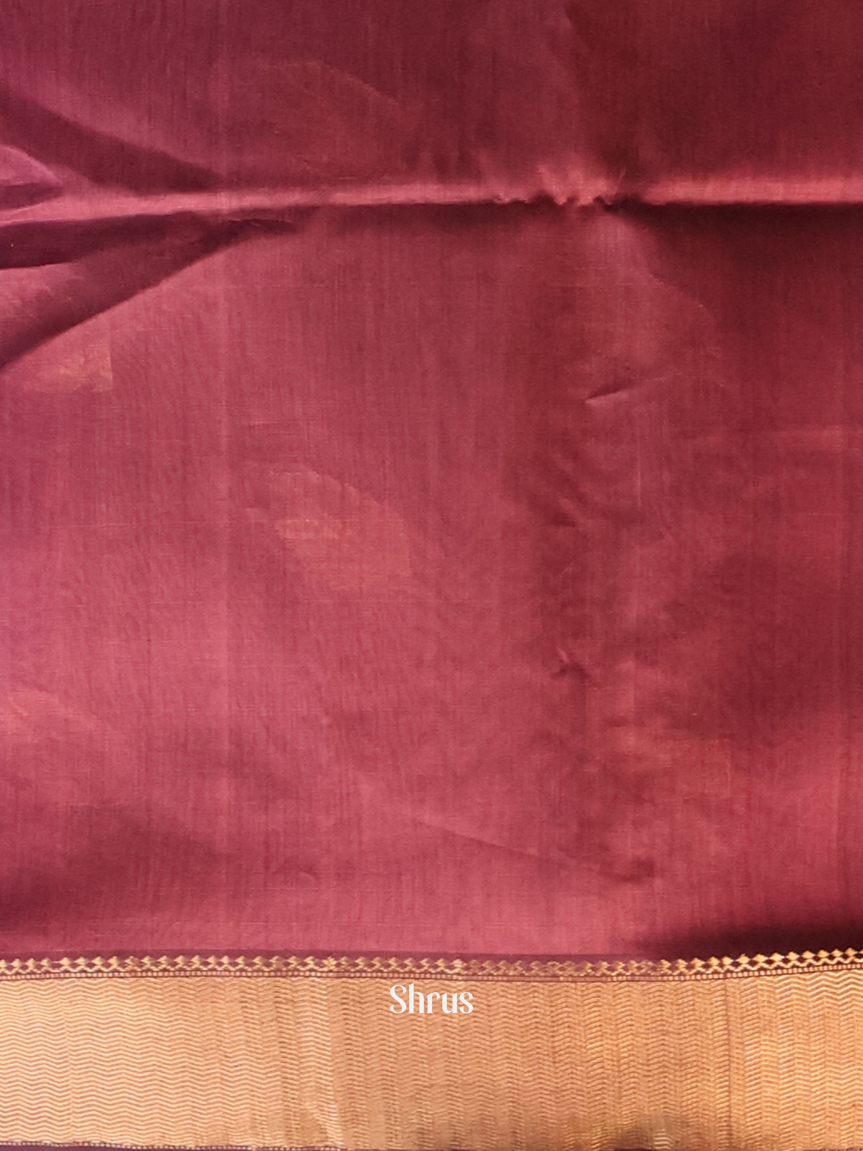 Brown - Maheshwari silkcotton Saree - Shop on Shrus.com