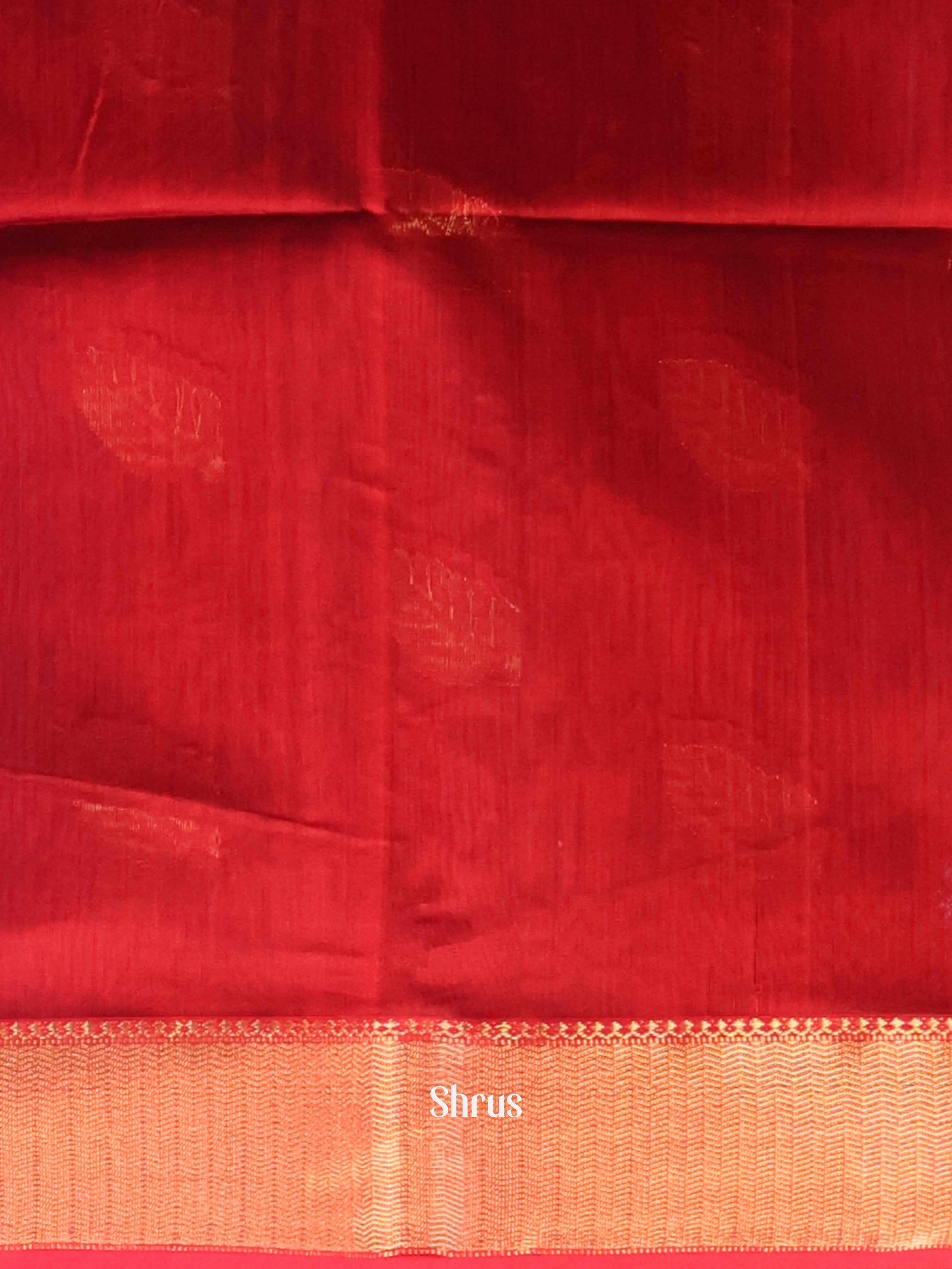 Grey & Red- Maheshwari silkcotton Saree - Shop on Shrus.com